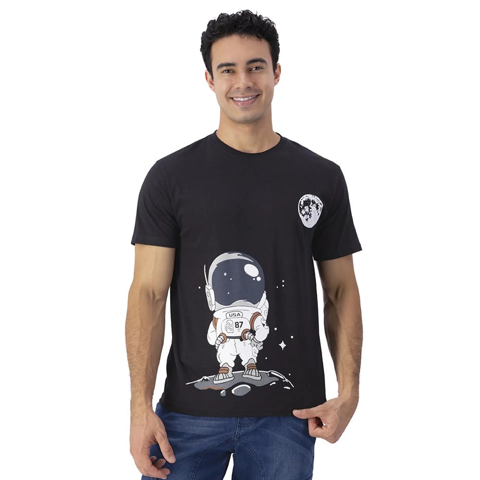 Playera Hummo Hombre Estampado Astronauta