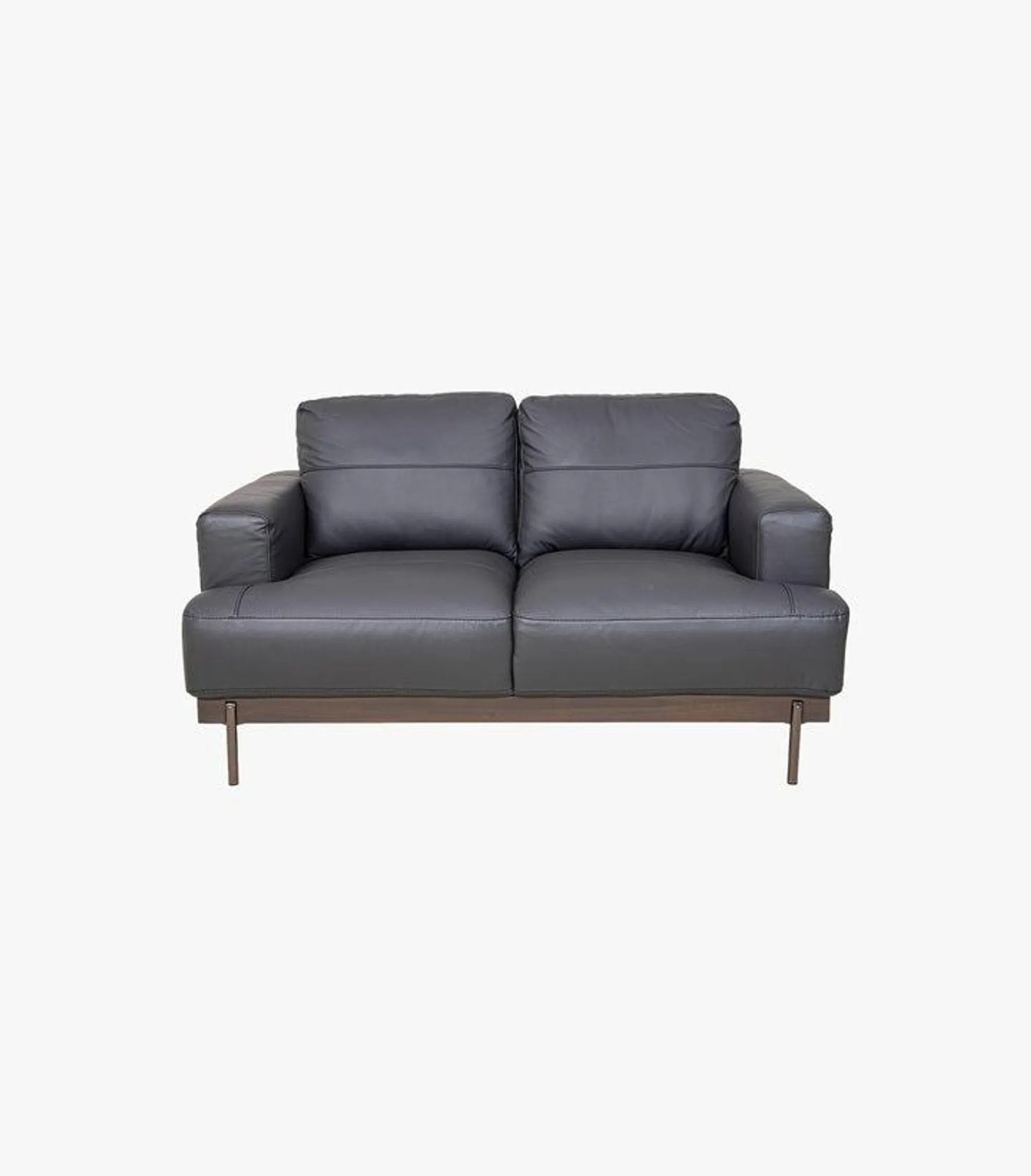 Love Seat Freco de Piel Italiana Color Gris