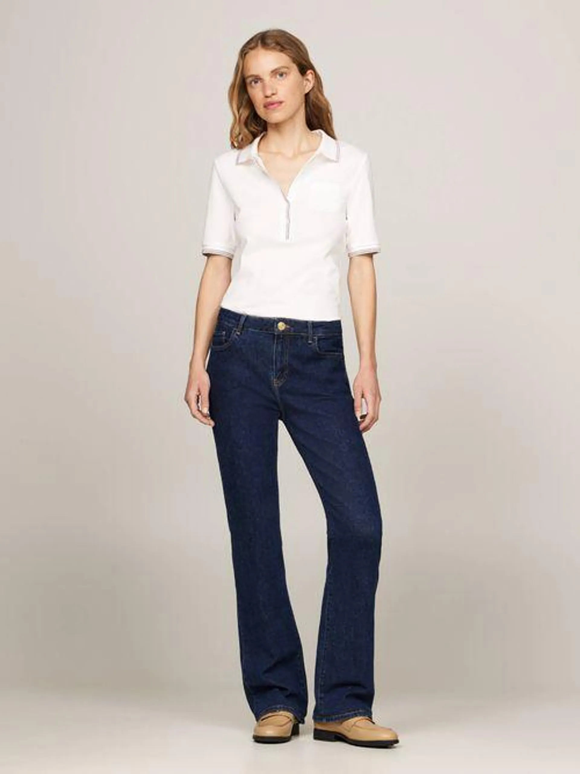 Polo de corte slim con bolsillo de parche de mujer Tommy Hilfiger