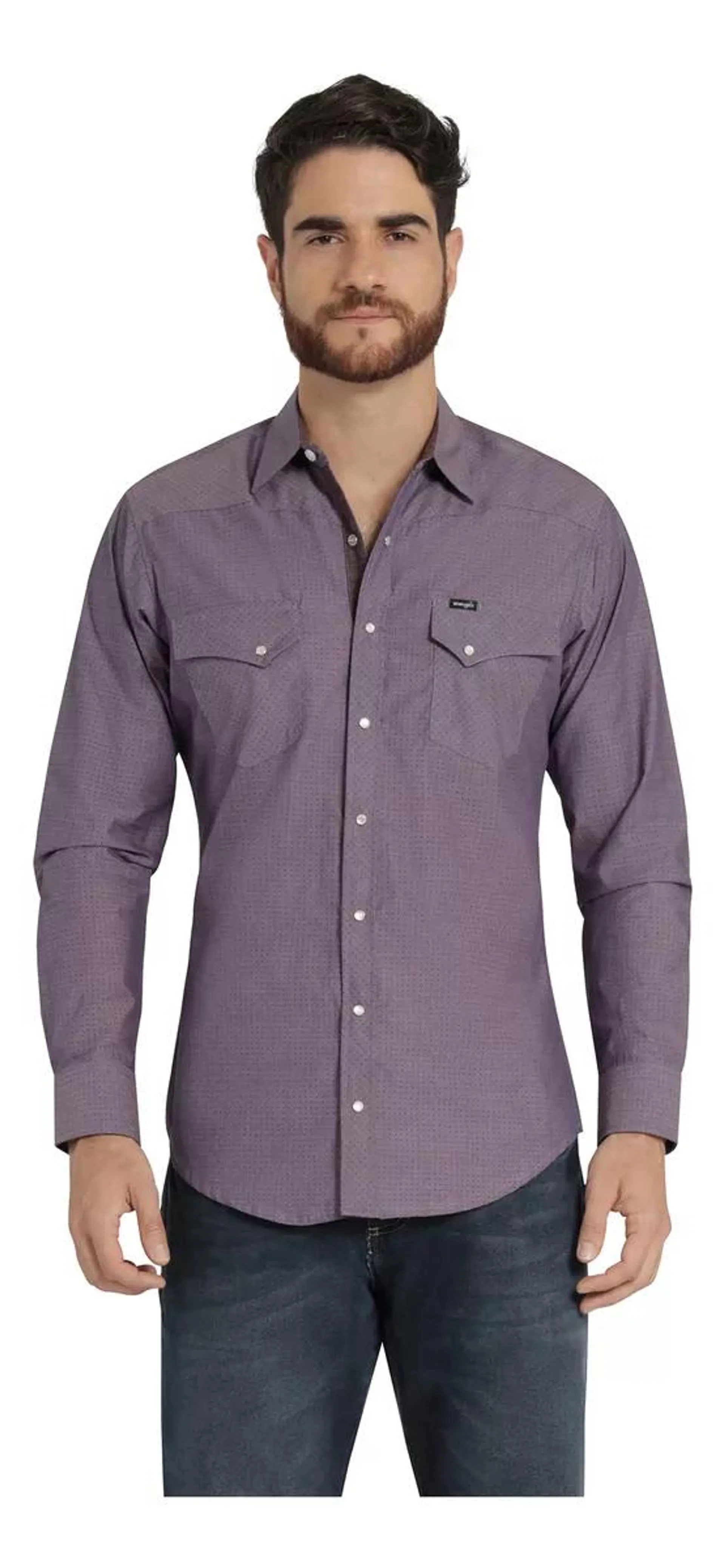 Camisa Vaquera Hombre Wrangler Slim Fit Manga Larga 424