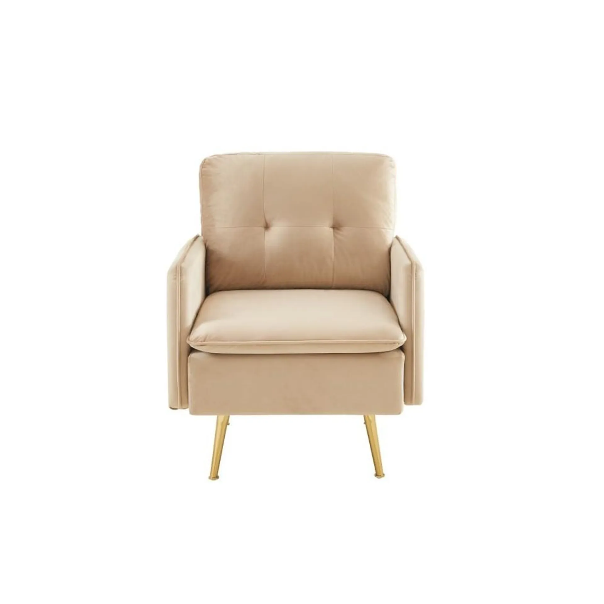 Rosini - Sillón estilo clásico terciopelo beige