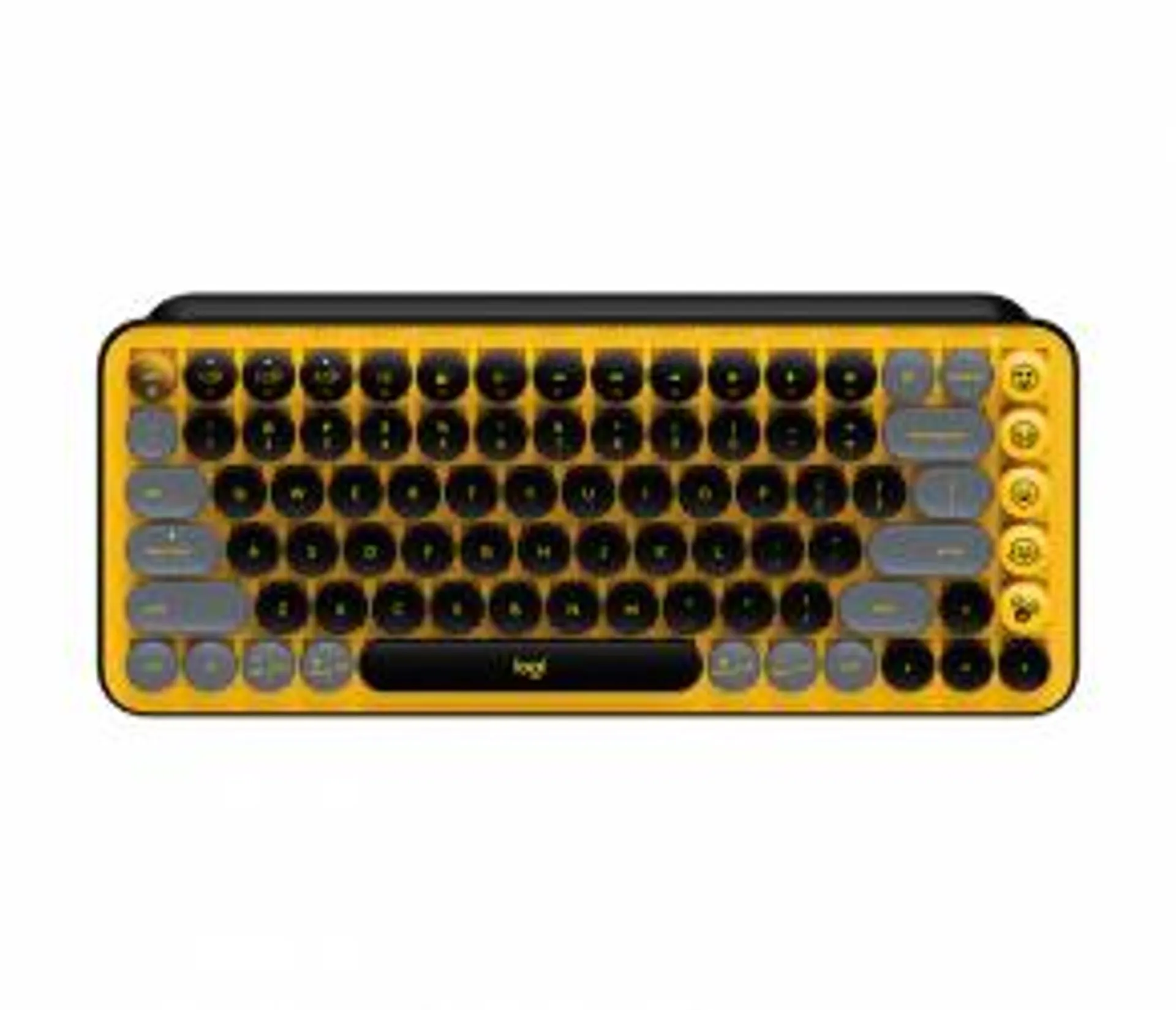 Teclado Logitech Pop Keys, Teclado Mecánico, Inalámbrico, Negro/Gris/Amarillo (Español)