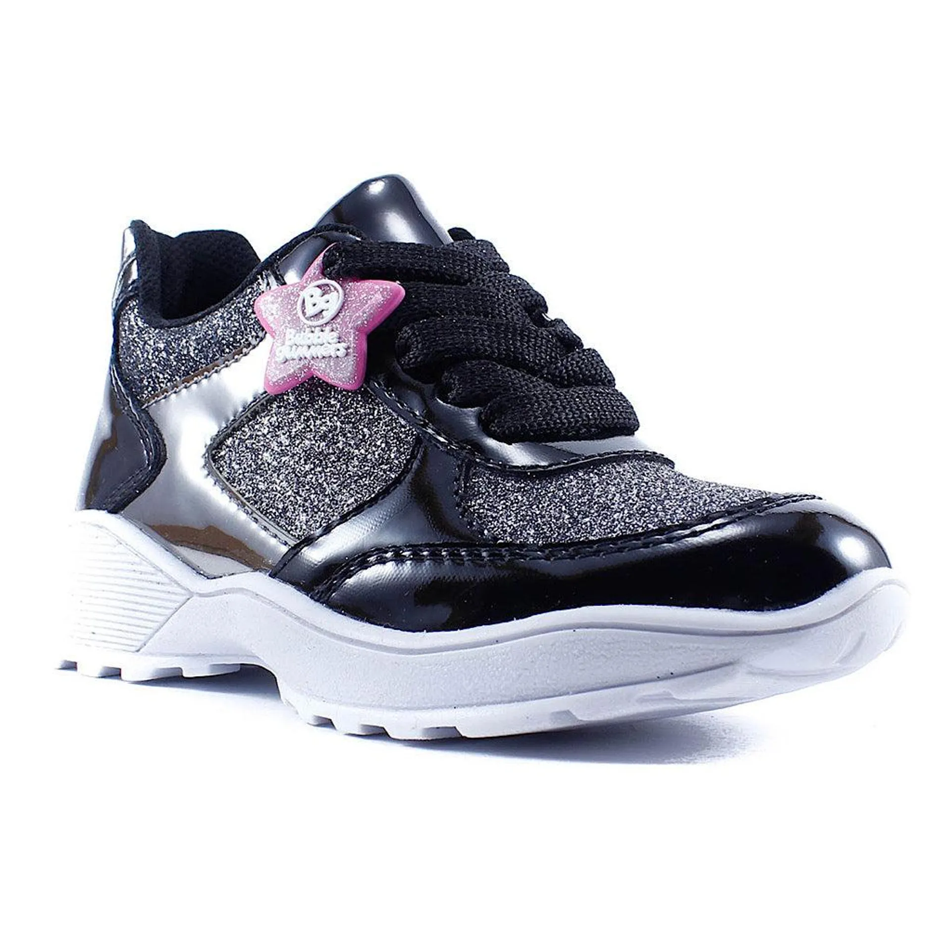 Tenis Bubble Gummers Madonna negro plata niña