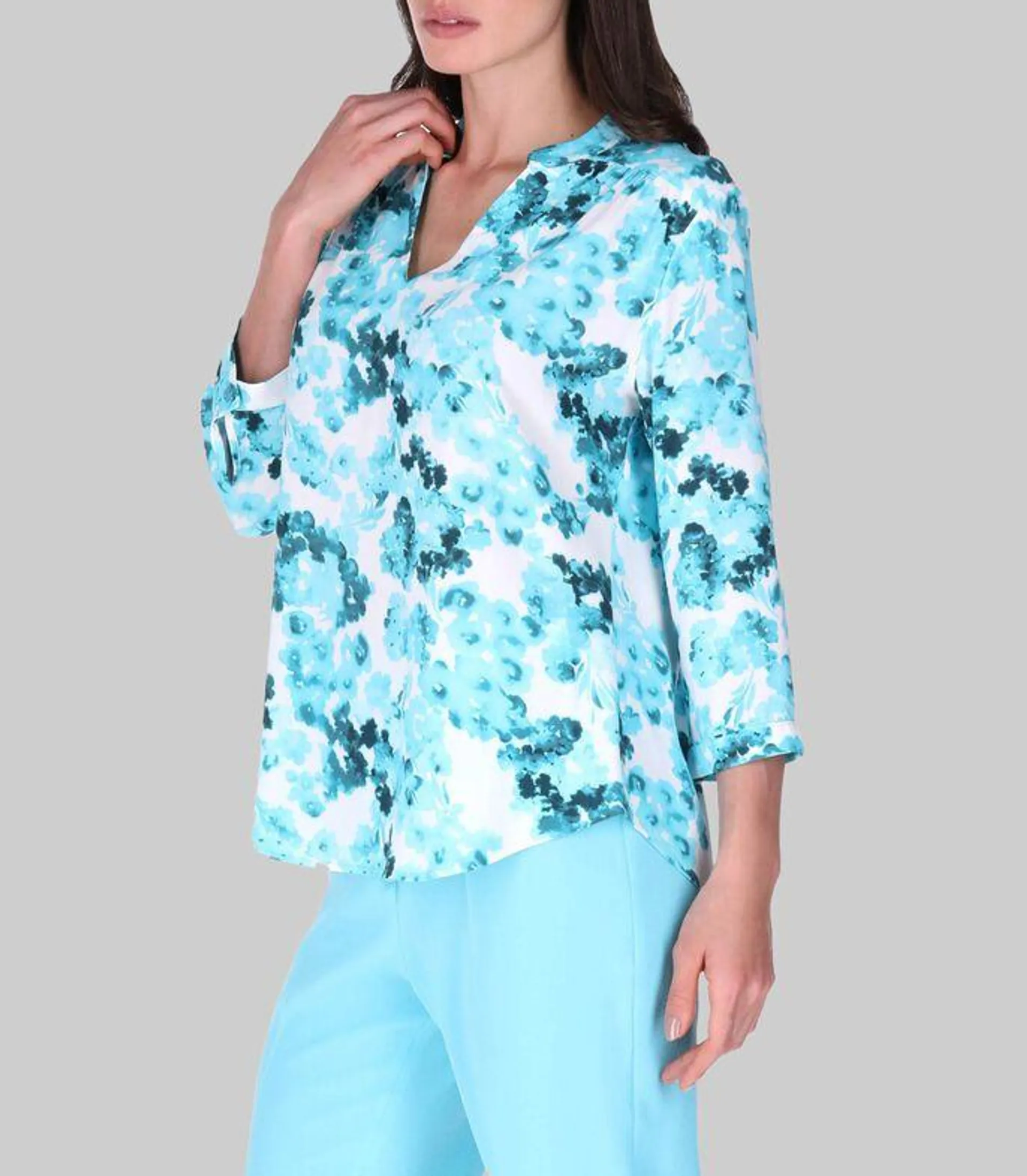 Blusa Estampada Manga 3,4 Mujer