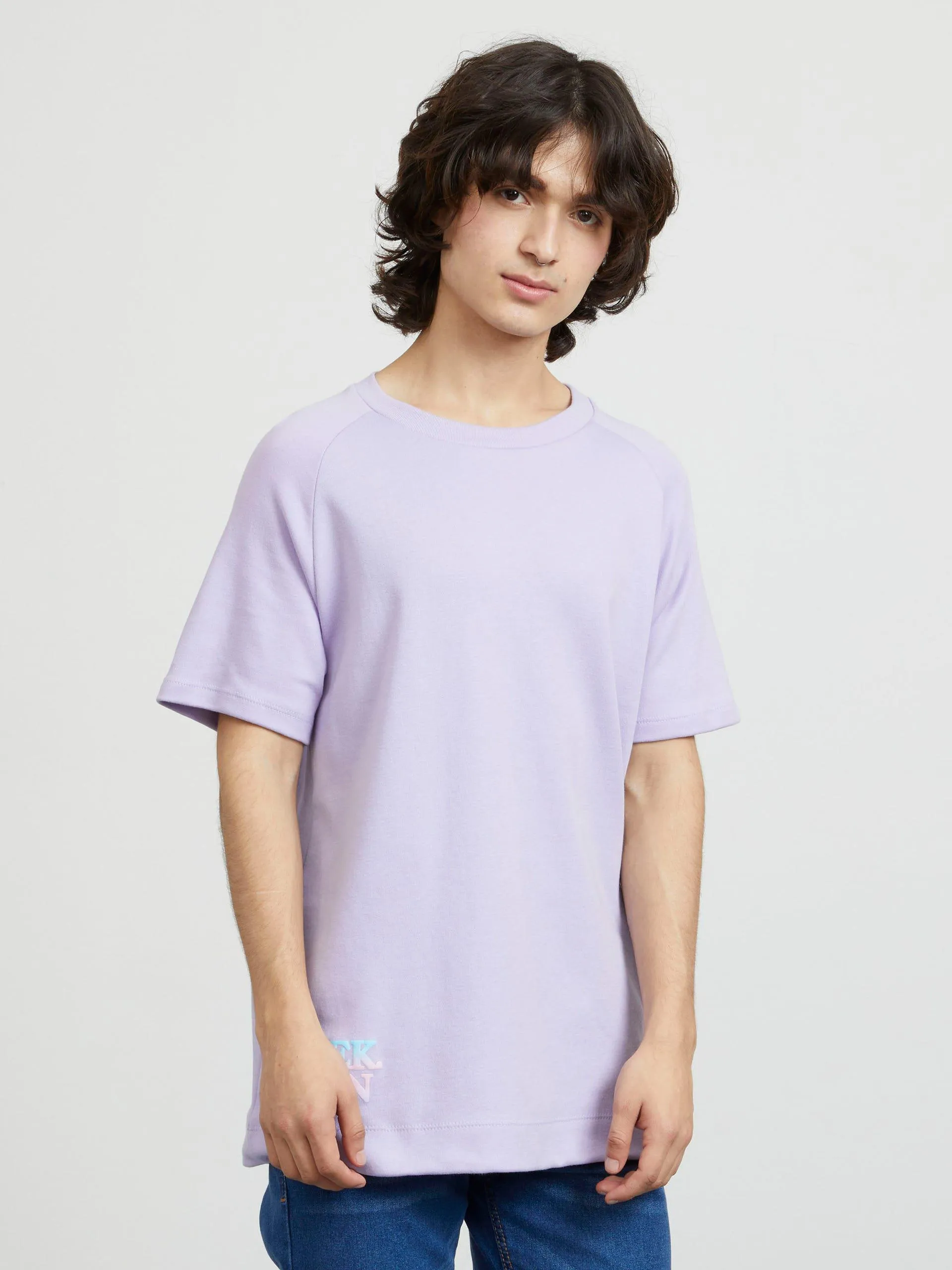 Playera Manga Corta Raglán con Estampado