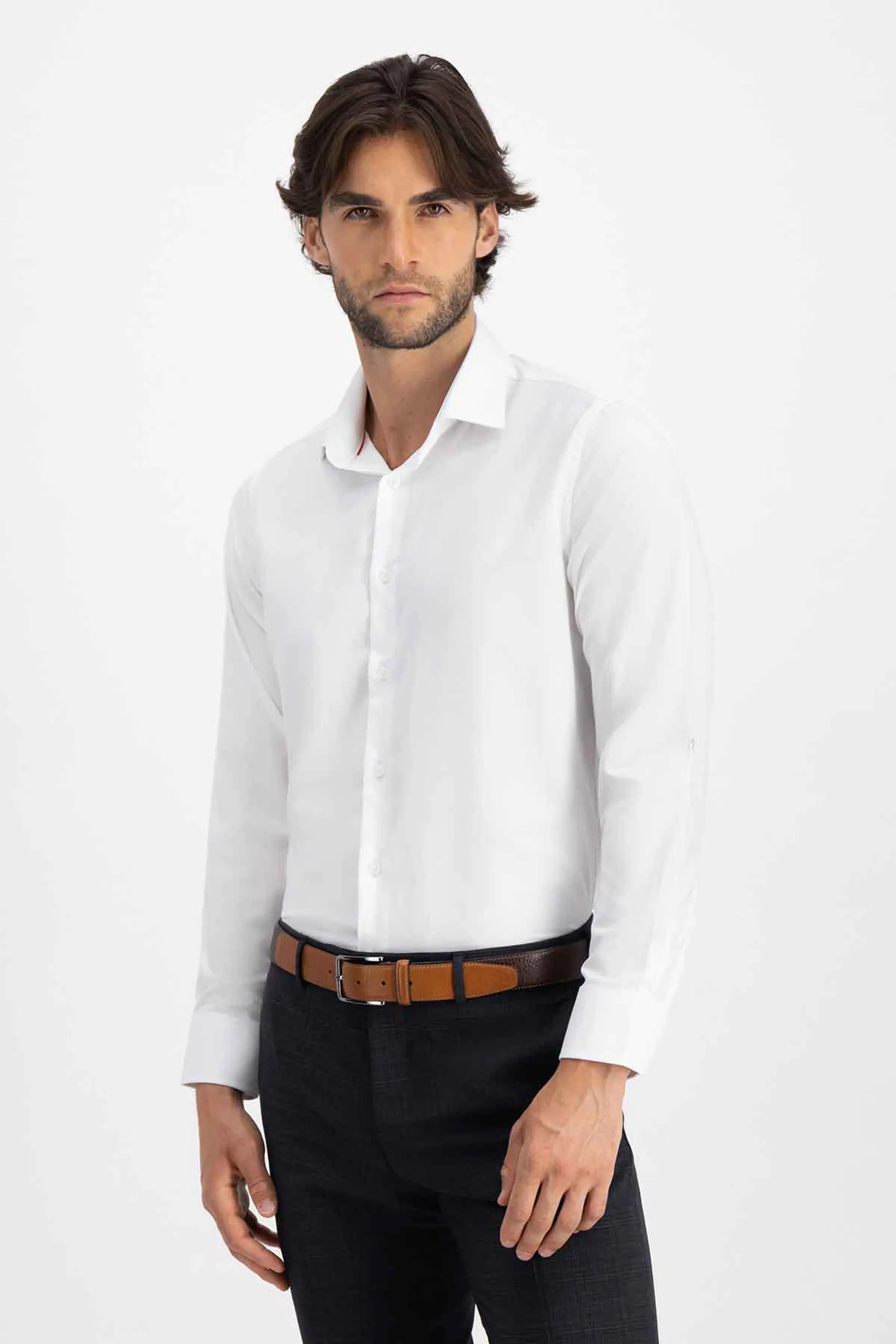 Camisa Vestir BAMBOO Roberts Red Blanco Slim Fit