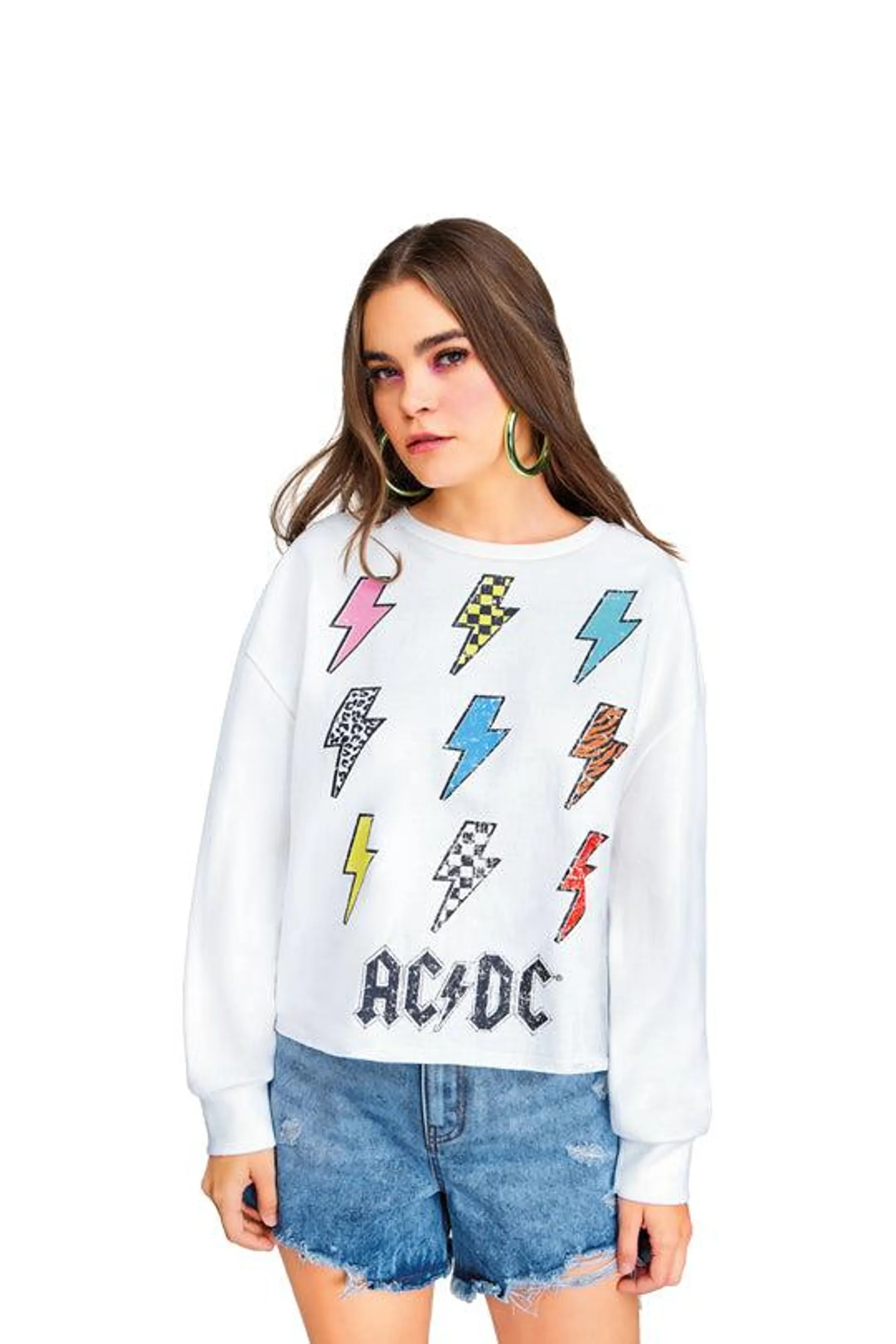 Sudadera ivory estampada licencia acdc 60488