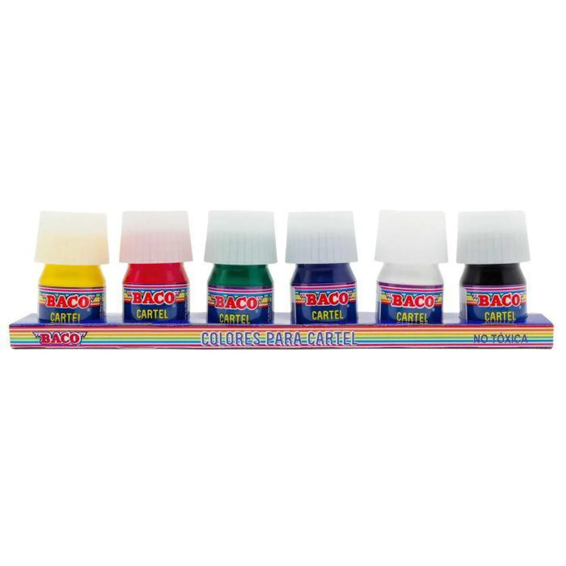 PINTURA CARTEL C/6 BACO 20 ML. COLORES BASICOS