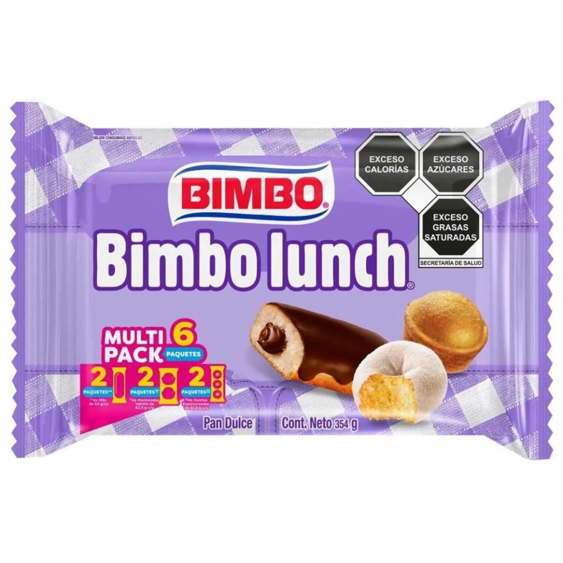 Pan dulce Bimbo Bimbolunch multi pack 6 paquetes