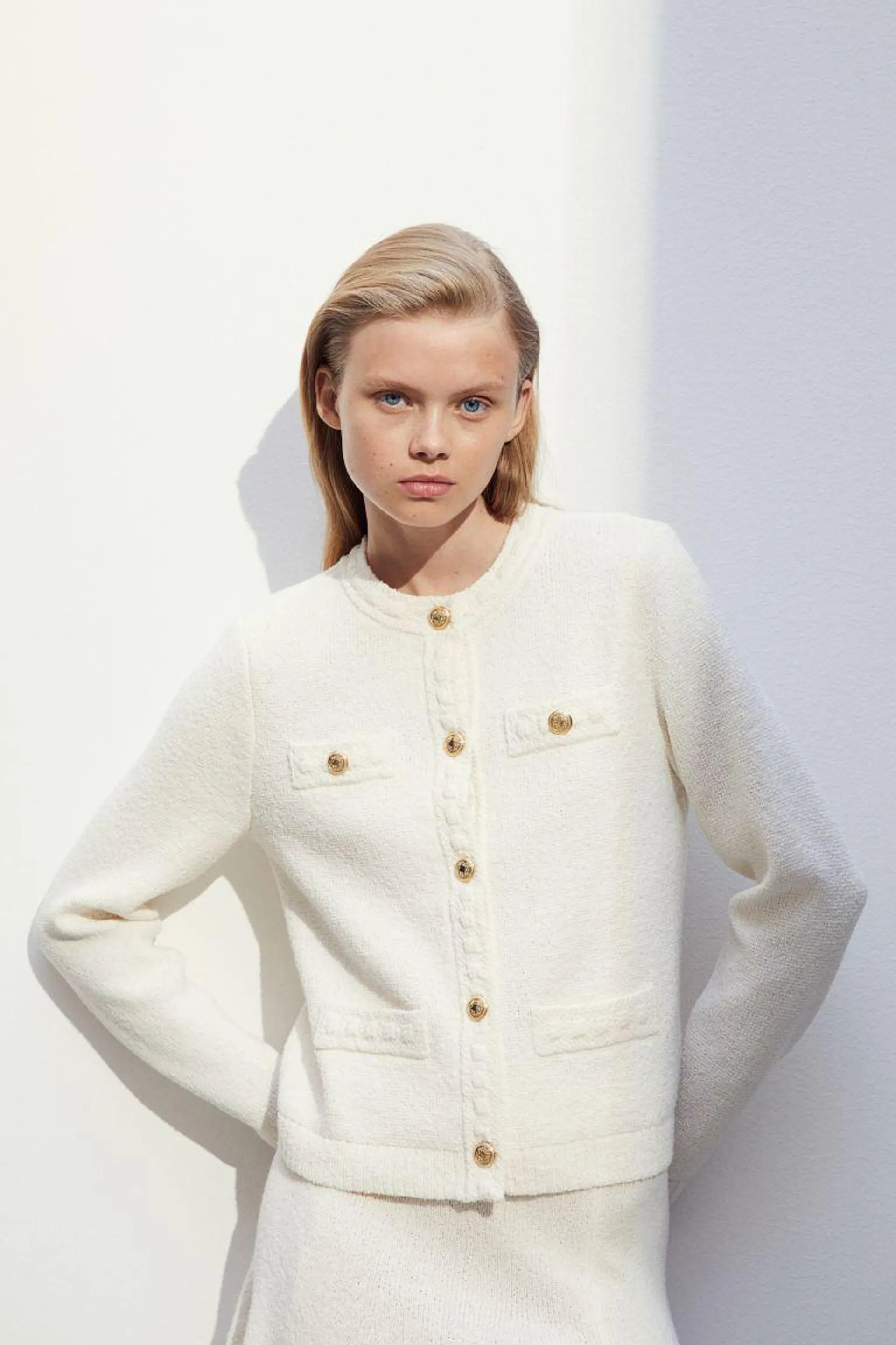 Textured-knit cardigan