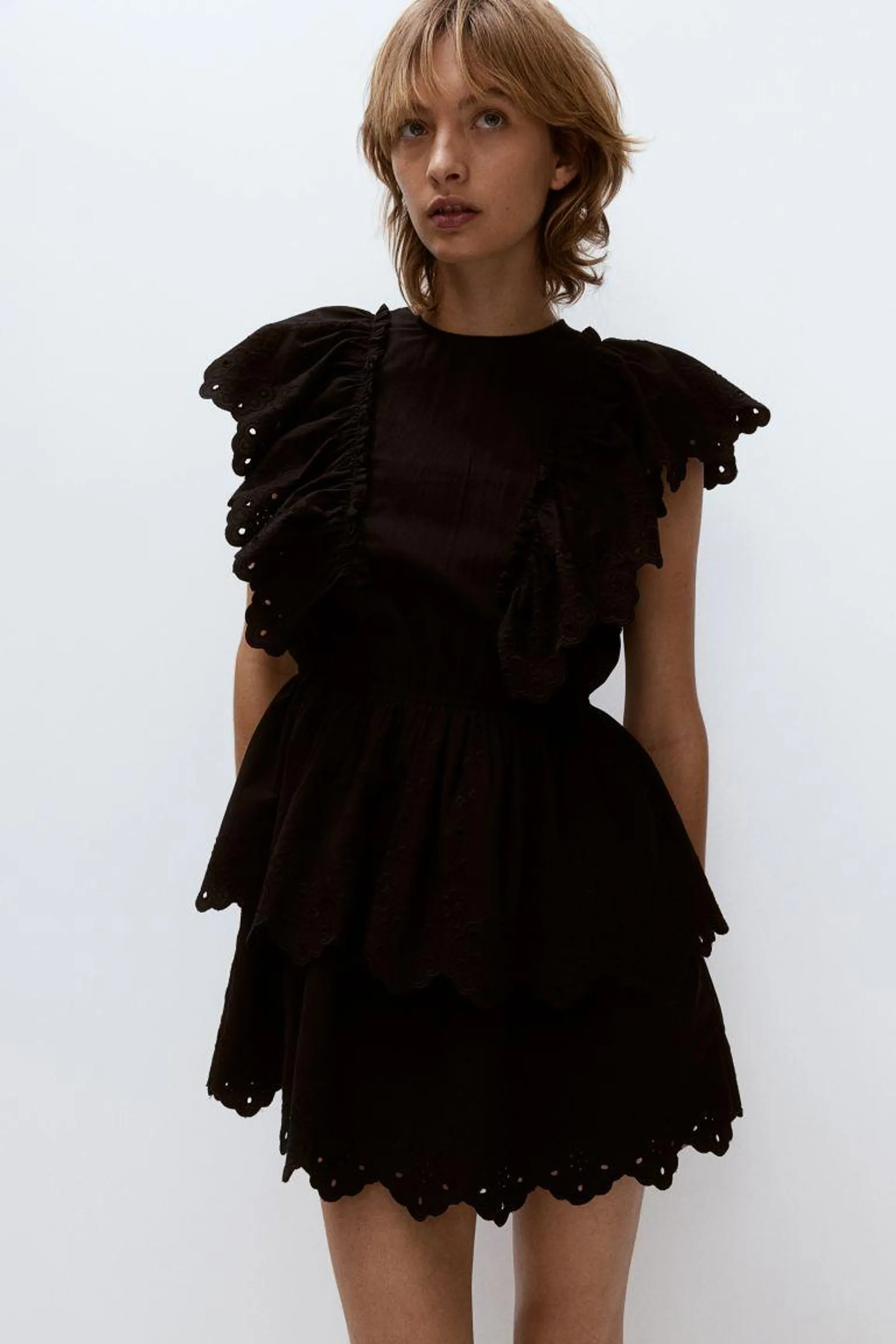 Flounced cotton dress