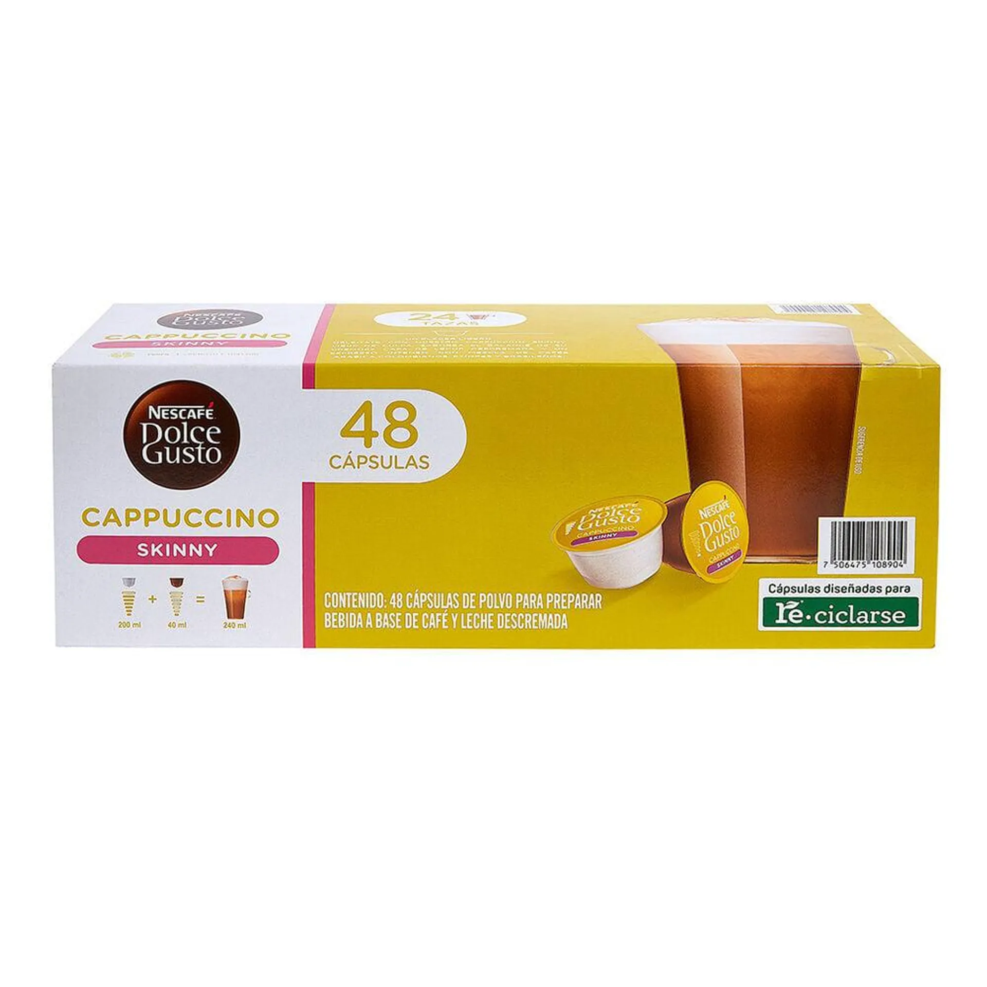 Cápsulas para Café Cappuccino Skinny Nescafé Dolce Gusto 48 pzas