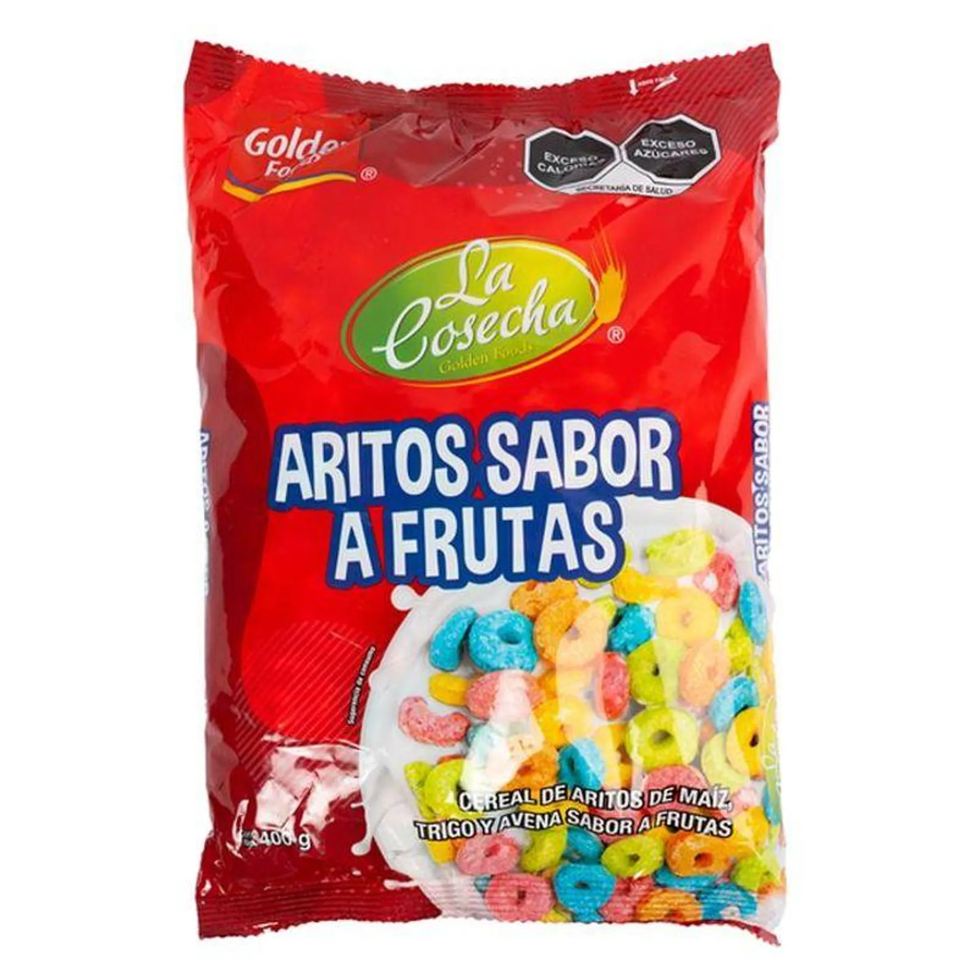 Golden Foods La Cosecha Aritos Sabor a Frutas 400 g