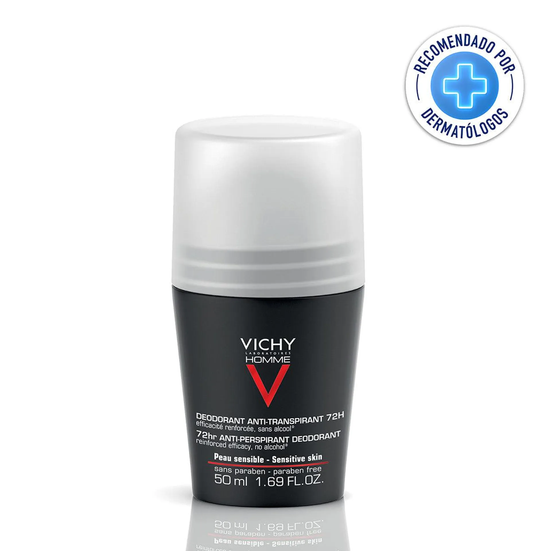 Vichy Homme Desodorante, Antitranspirante regulación intensa, 50ml.