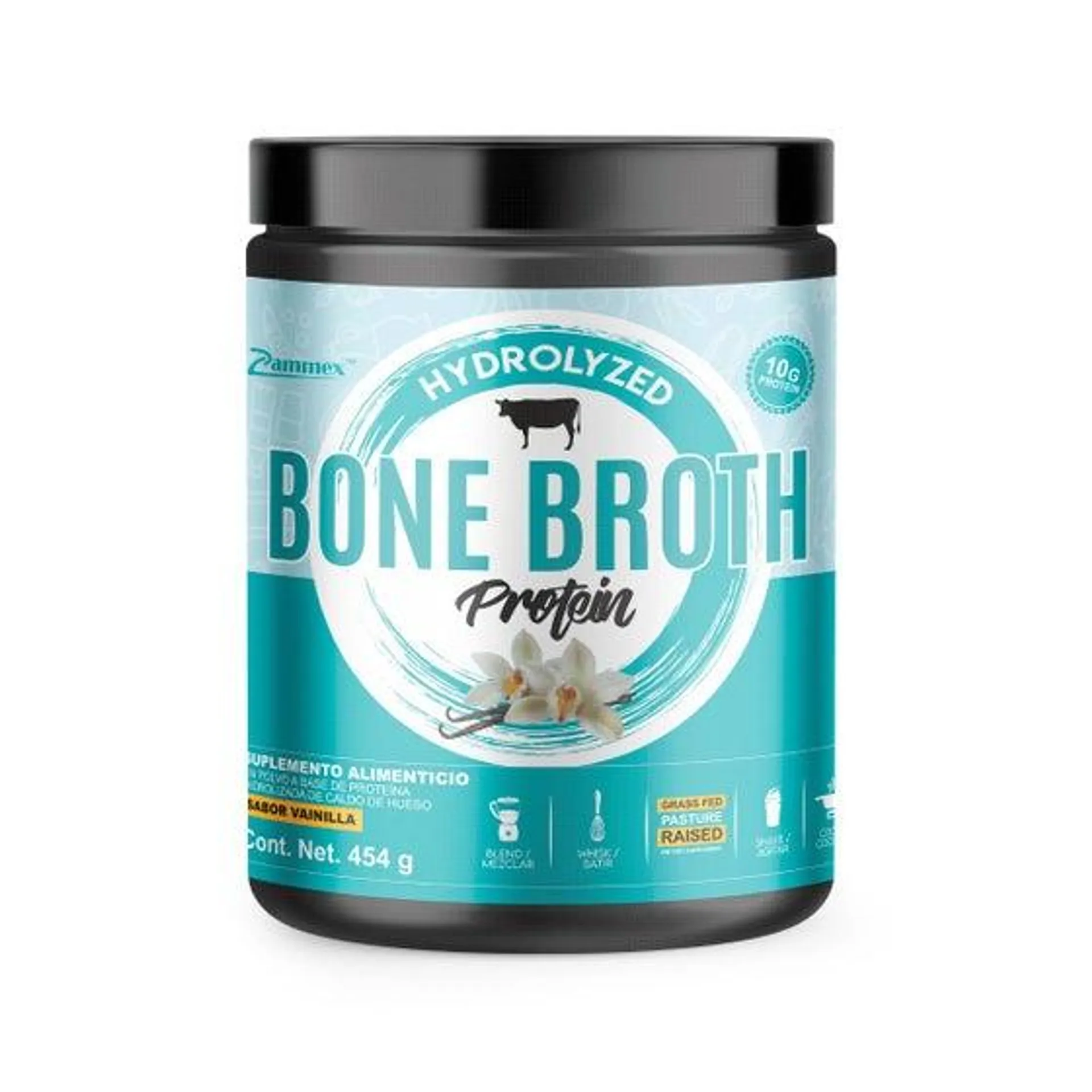 Proteína Bone Broth en Polvo ZAMMEX Vainilla 454 gr