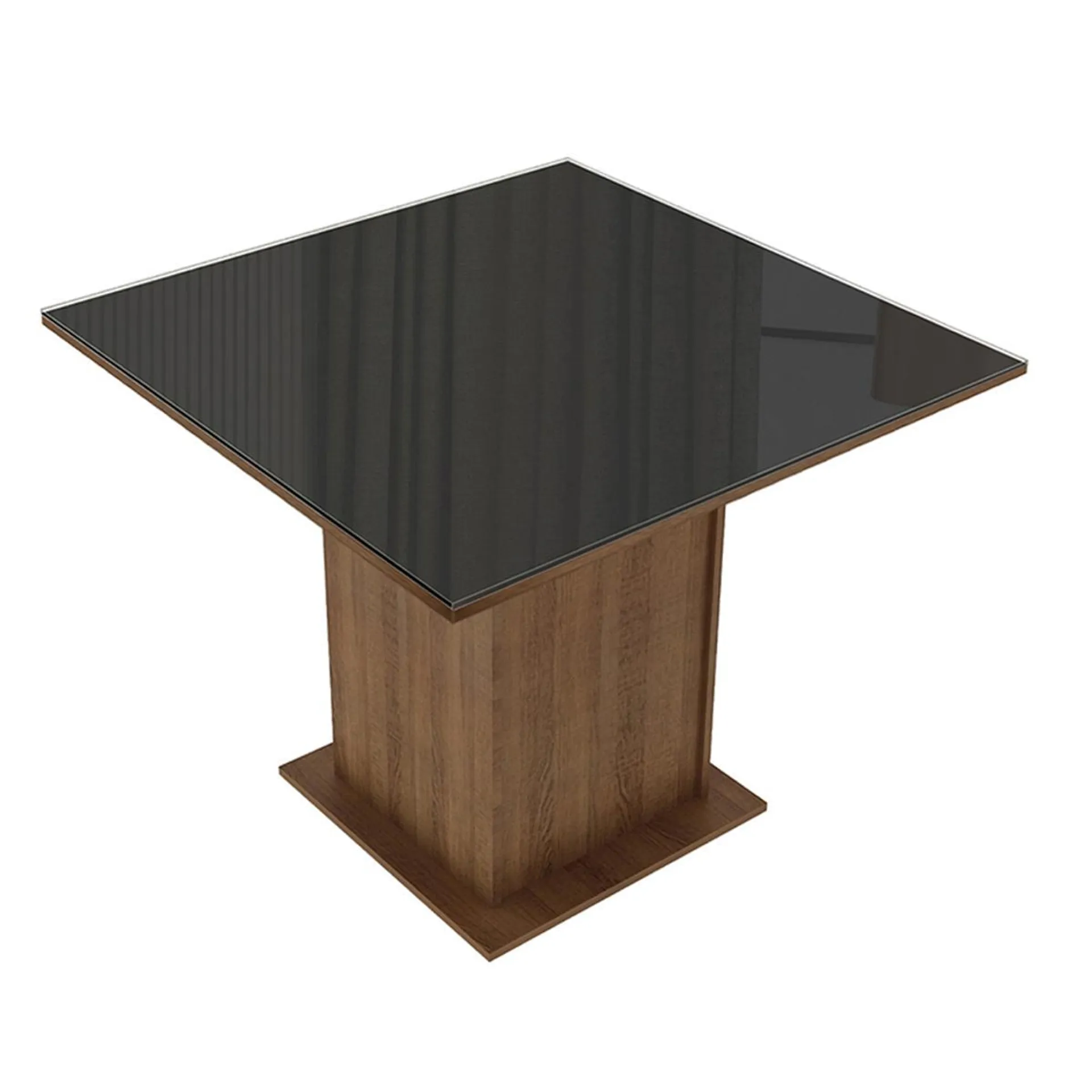 Mesa de comedor Pare con cristal - Negro