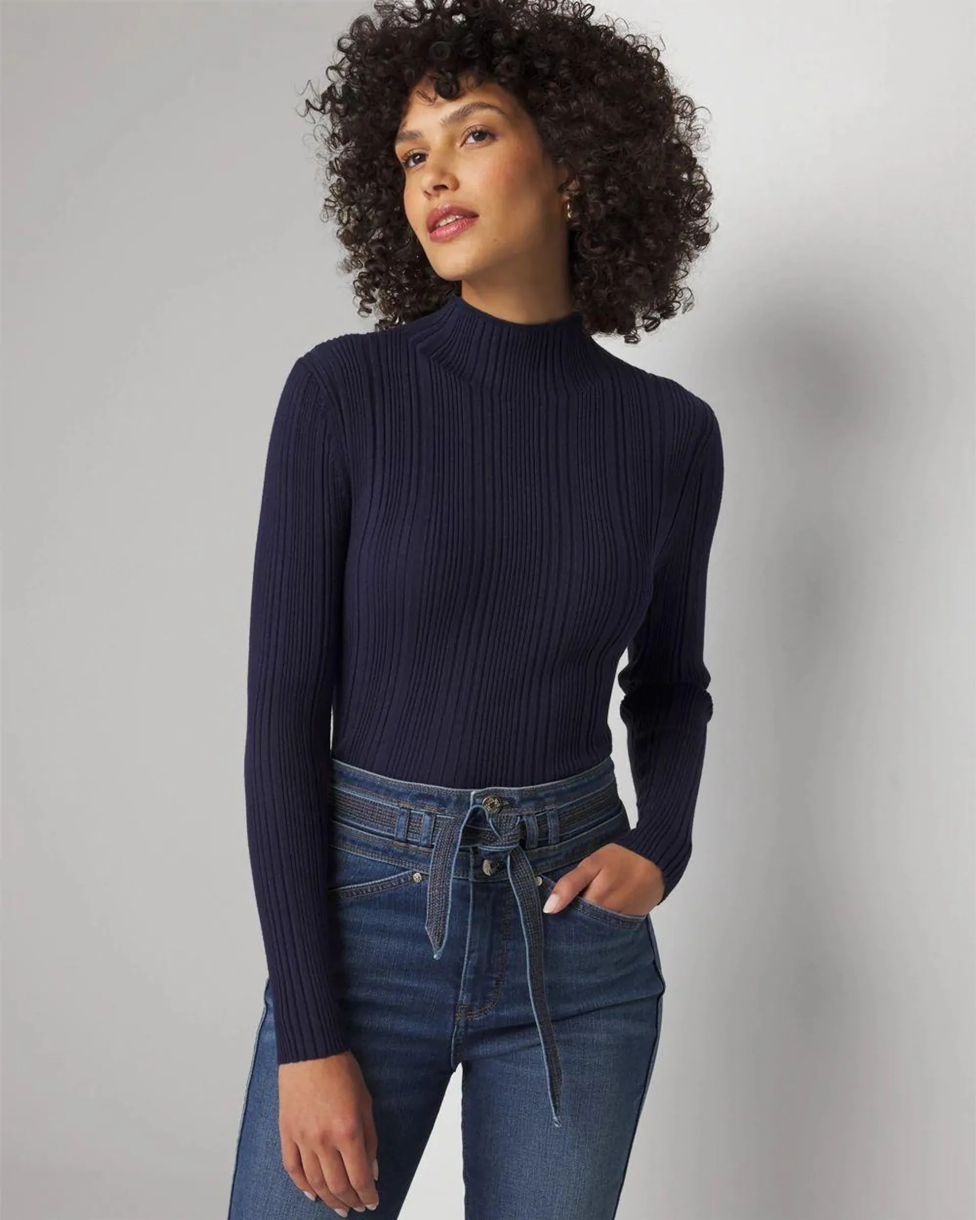 Ribbed Mockneck Sweater