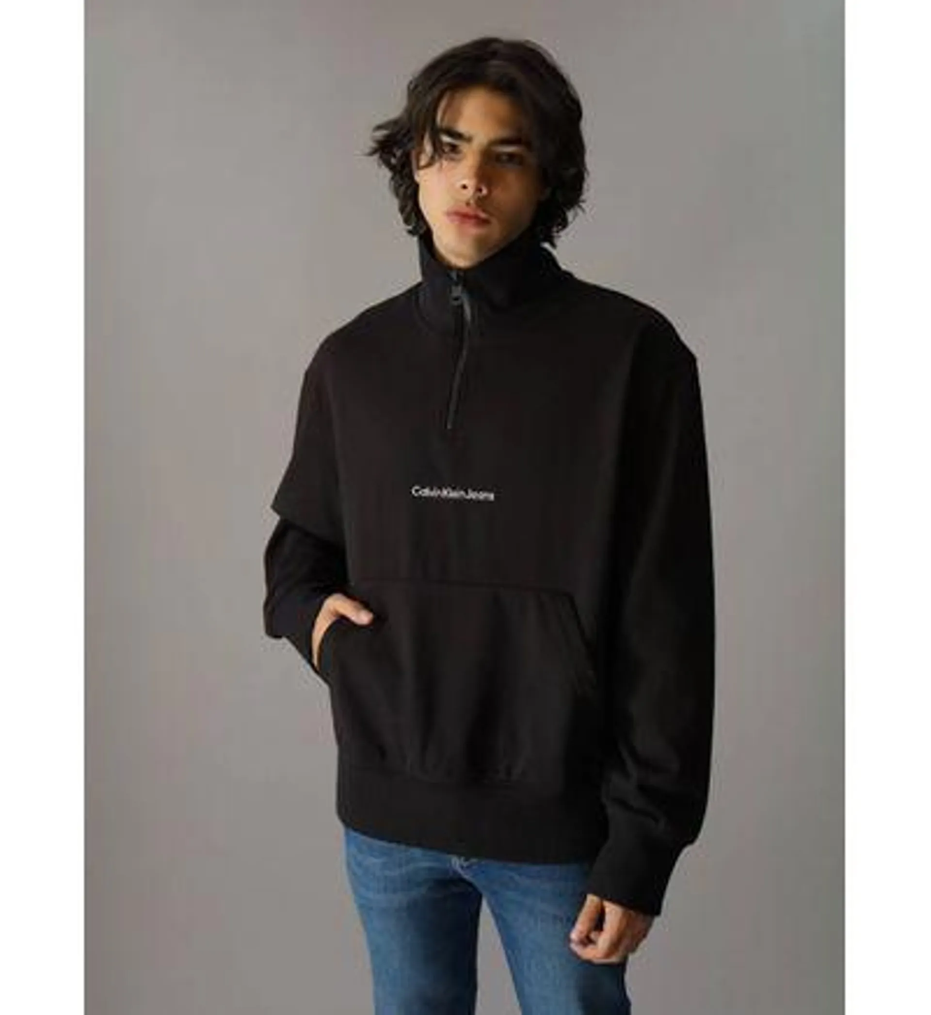 Sudadera Calvin Klein Logo Hombre Negro