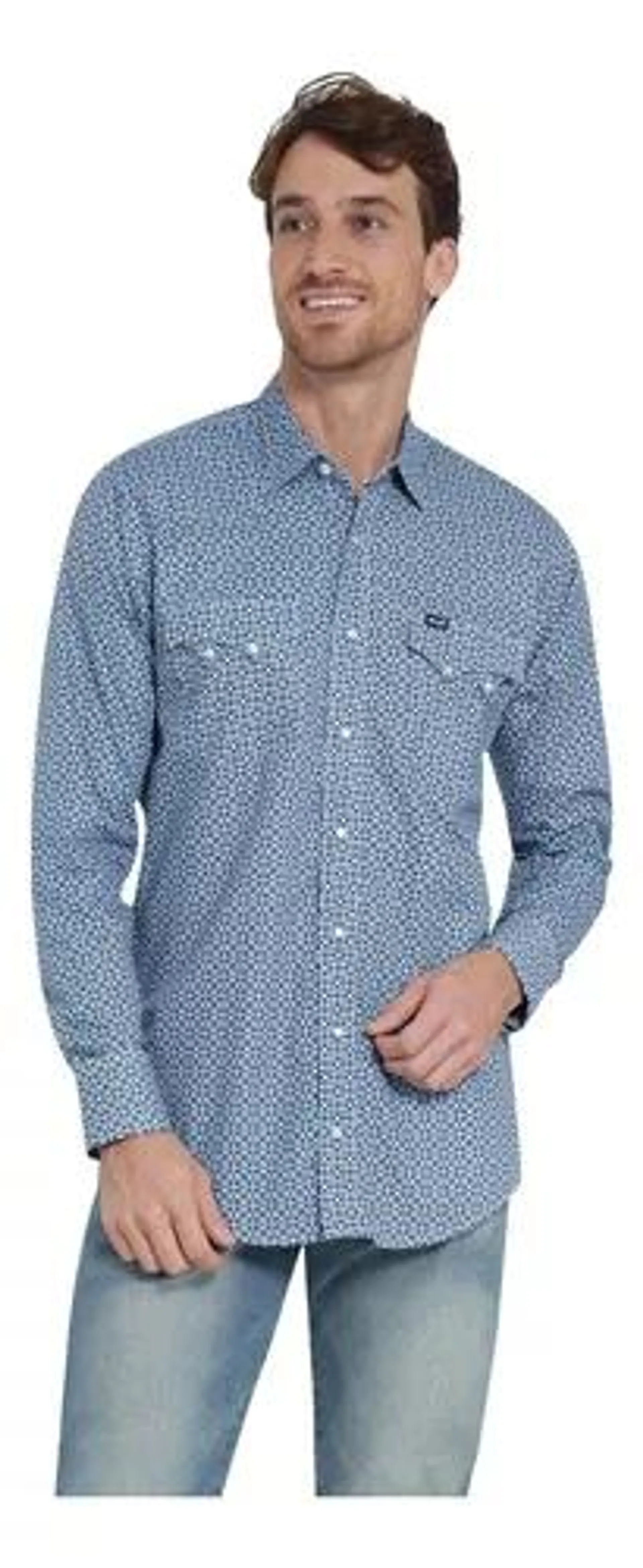 Camisa Vaquera Hombre Wrangler Slim Fit Manga Larga 405