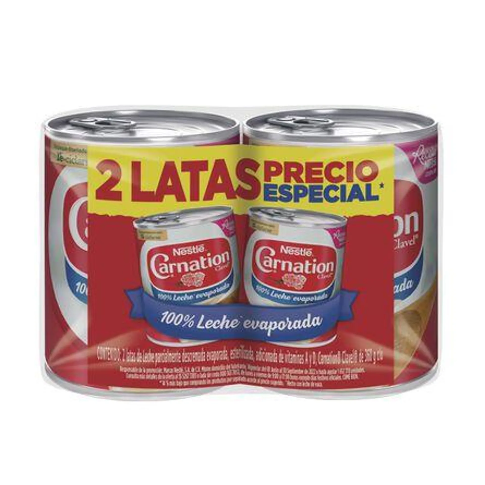 Leche Evaporada Nestlé Carnation Clavel Original 2 Latas 360g c/u