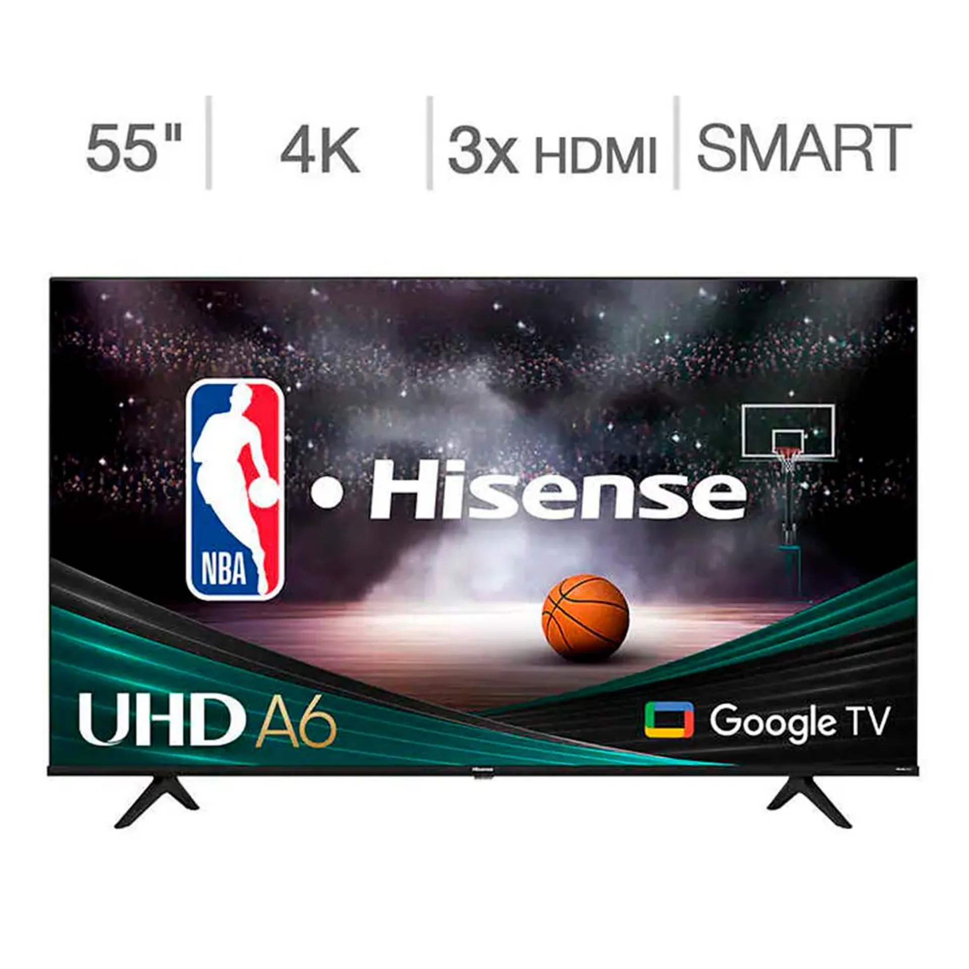 SMART TV / Hisense 55" Class A65K Series / 4K UHD LED LCD TV / 55A65K