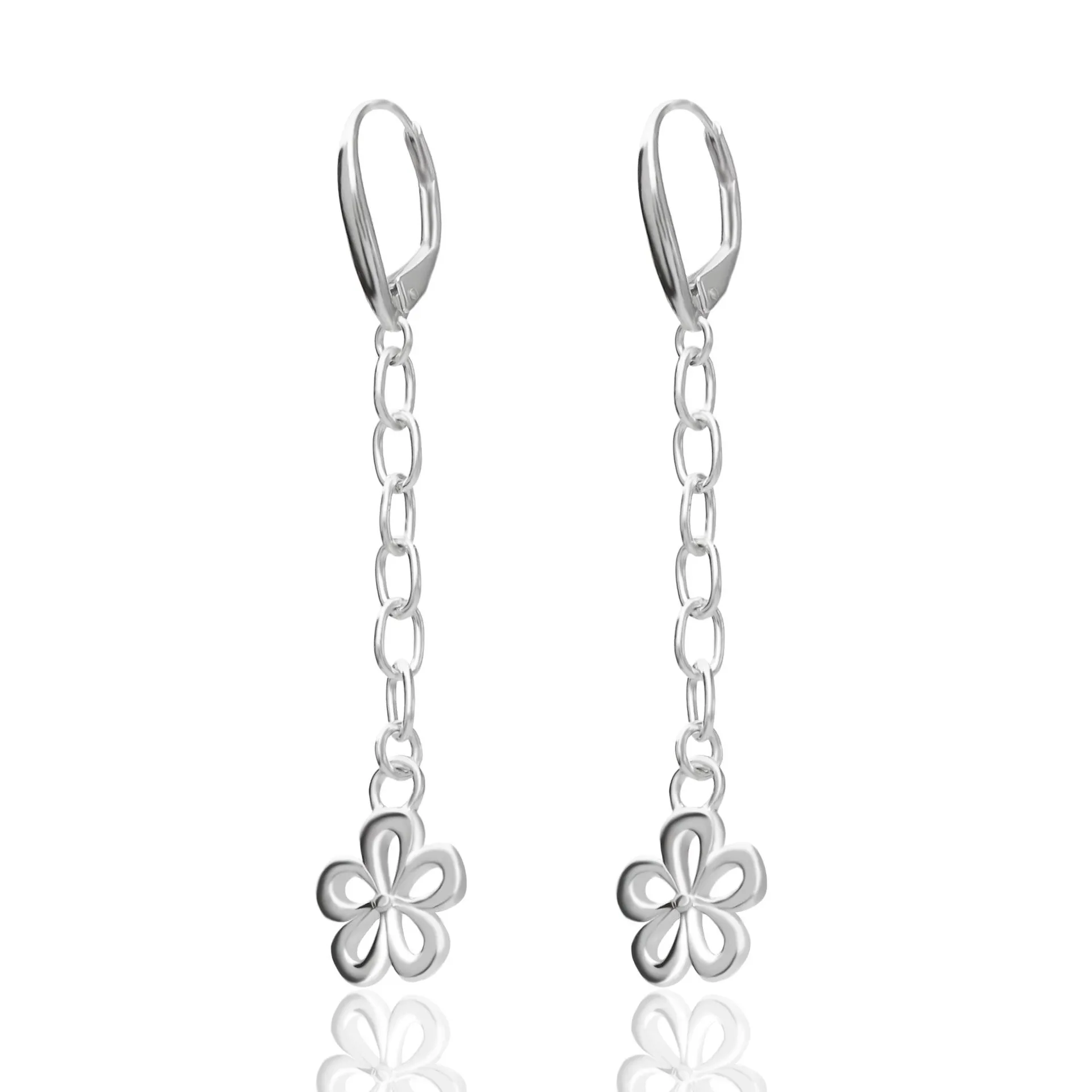 Aretes Mujer Plata 925 Alegria Flor Colgantes