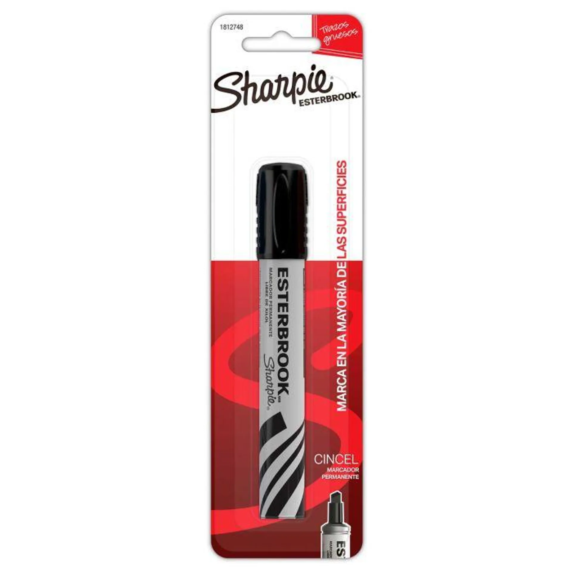 Marcador Permanente Sharpie Esterbrook Bl/1 Negro, Punta Cincel