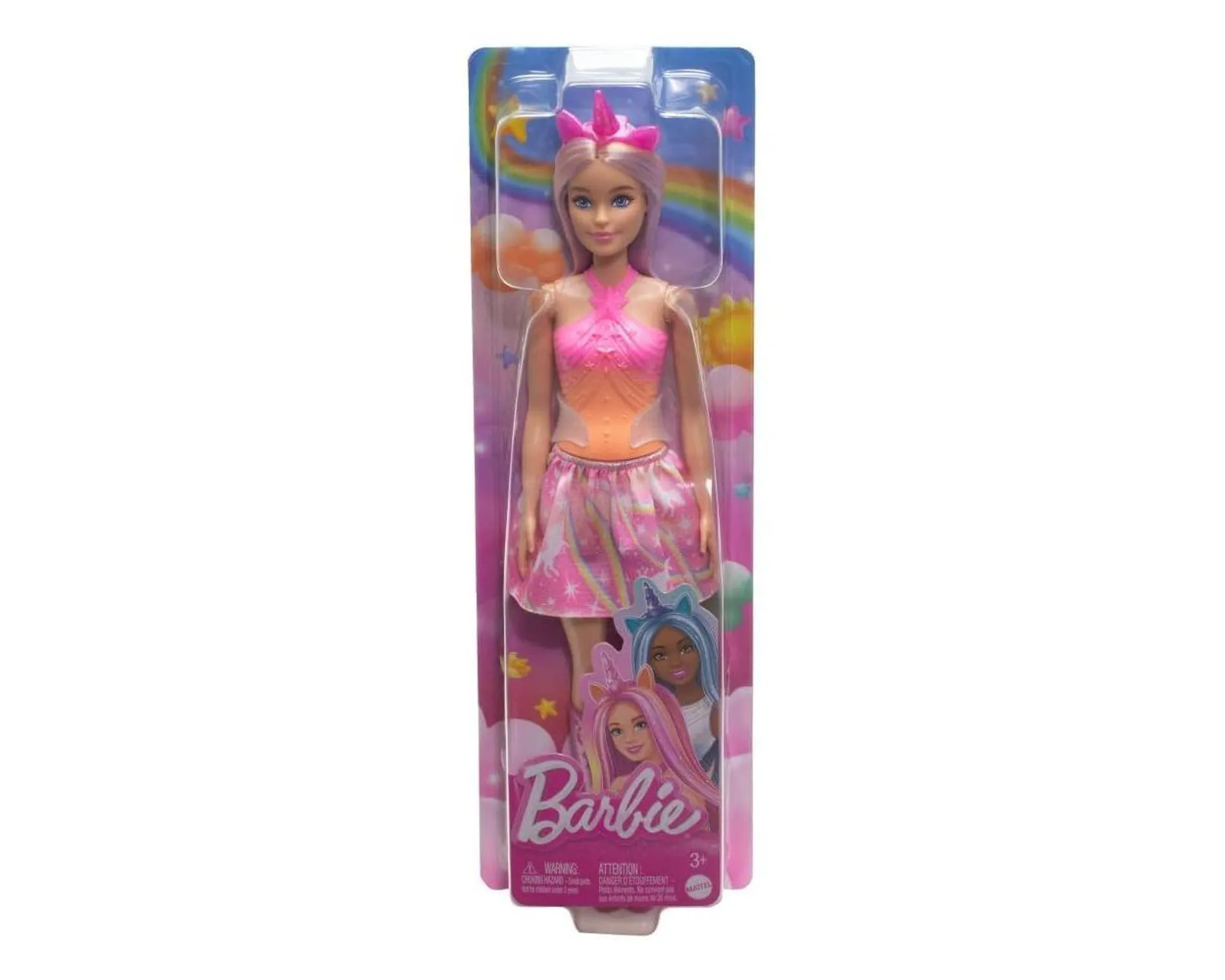 Barbie Fantasía Unicornio Falda de Ensueño Rosa HRR13