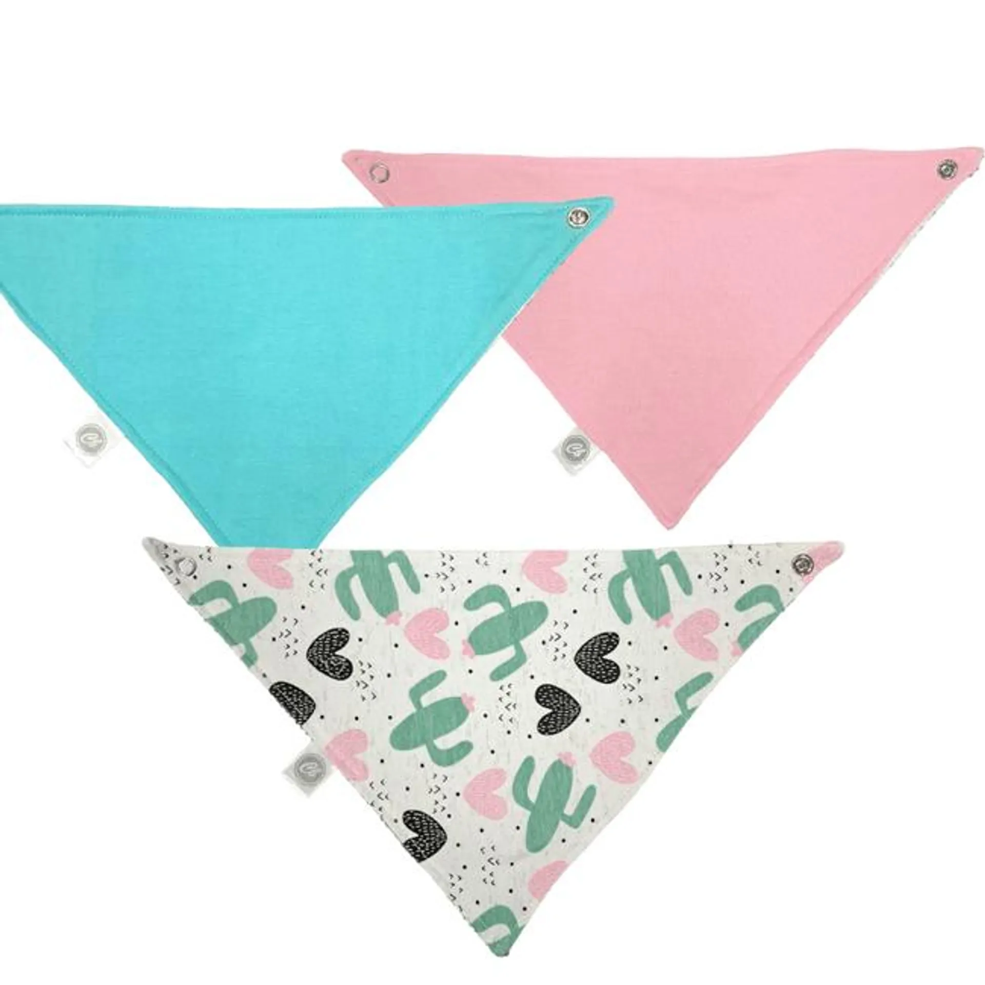 Pack Babero Baby Cactus Bandana impermeable 20x35 cm Multicolor 3 piezas