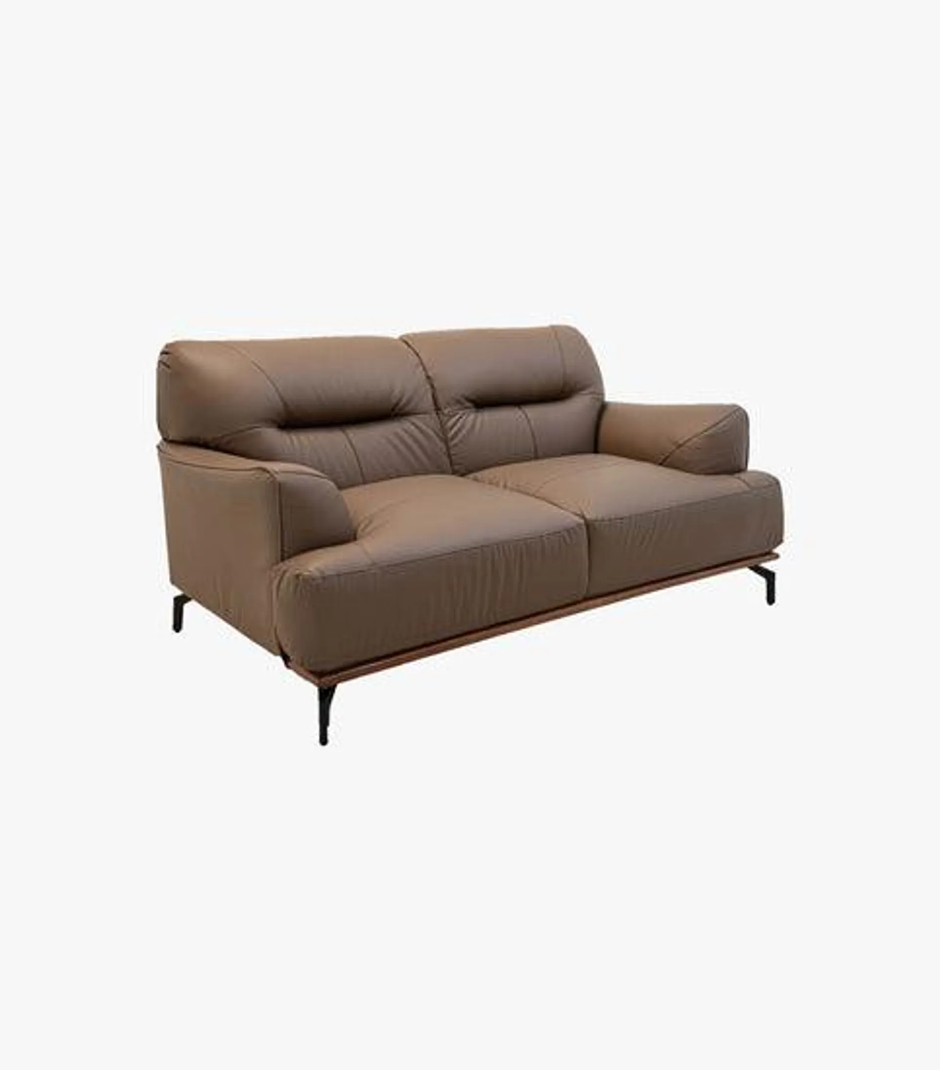 Love Seat Leroy de Piel Color Café