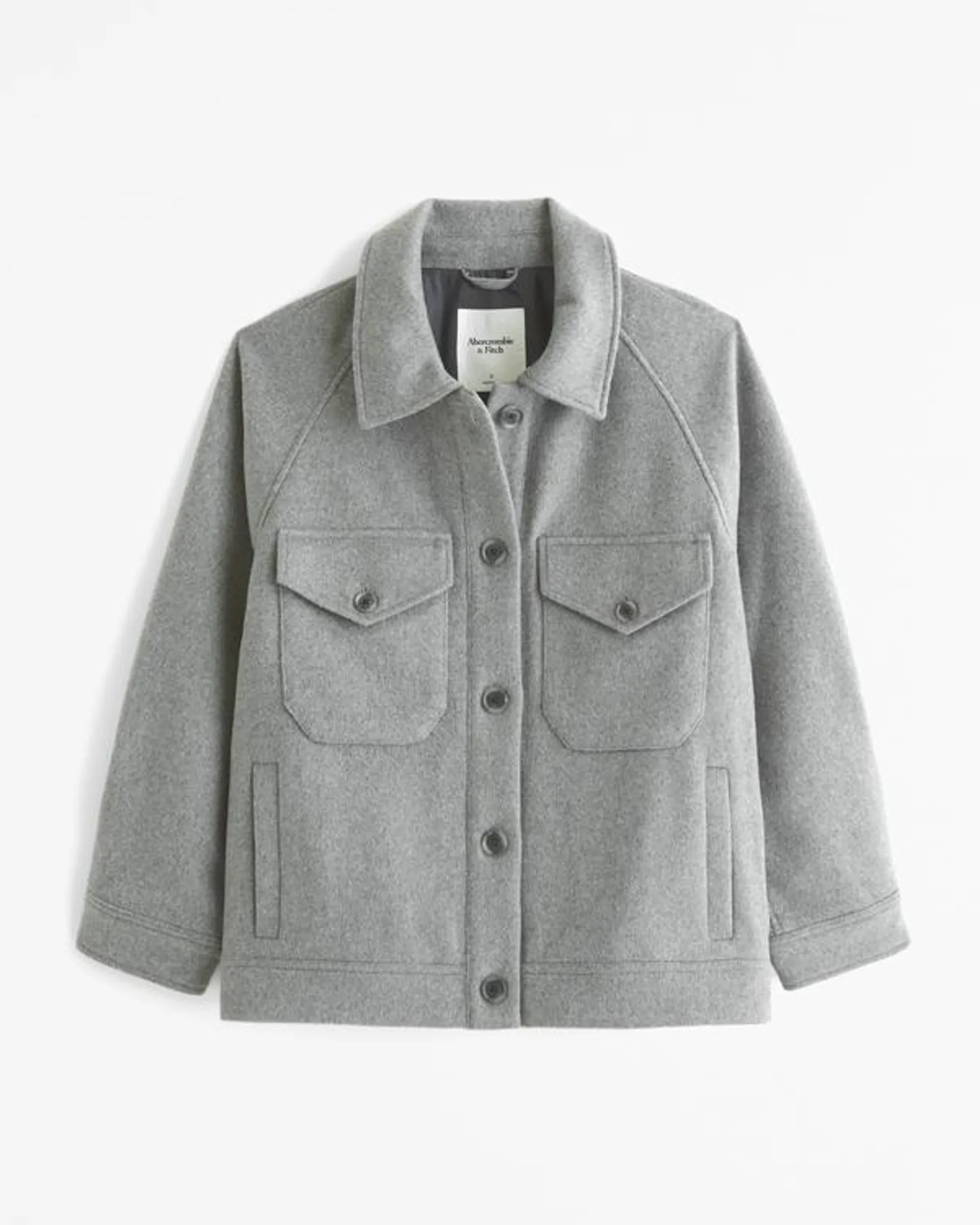 Wool-Blend Utility Shirt Jacket