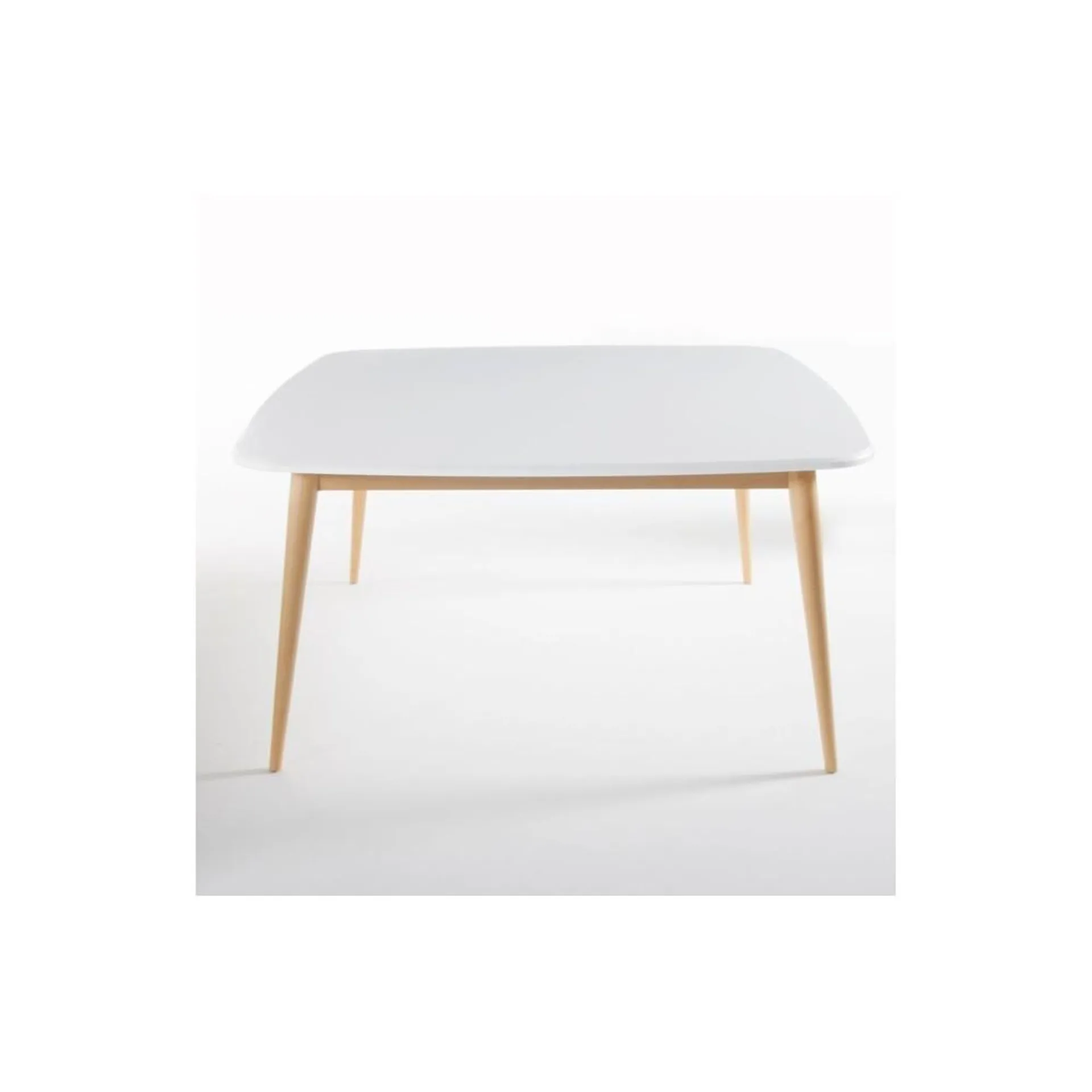 Jimmy [Square] - Mesa de comedor estilo moderno con cubierta blanca cuadrada