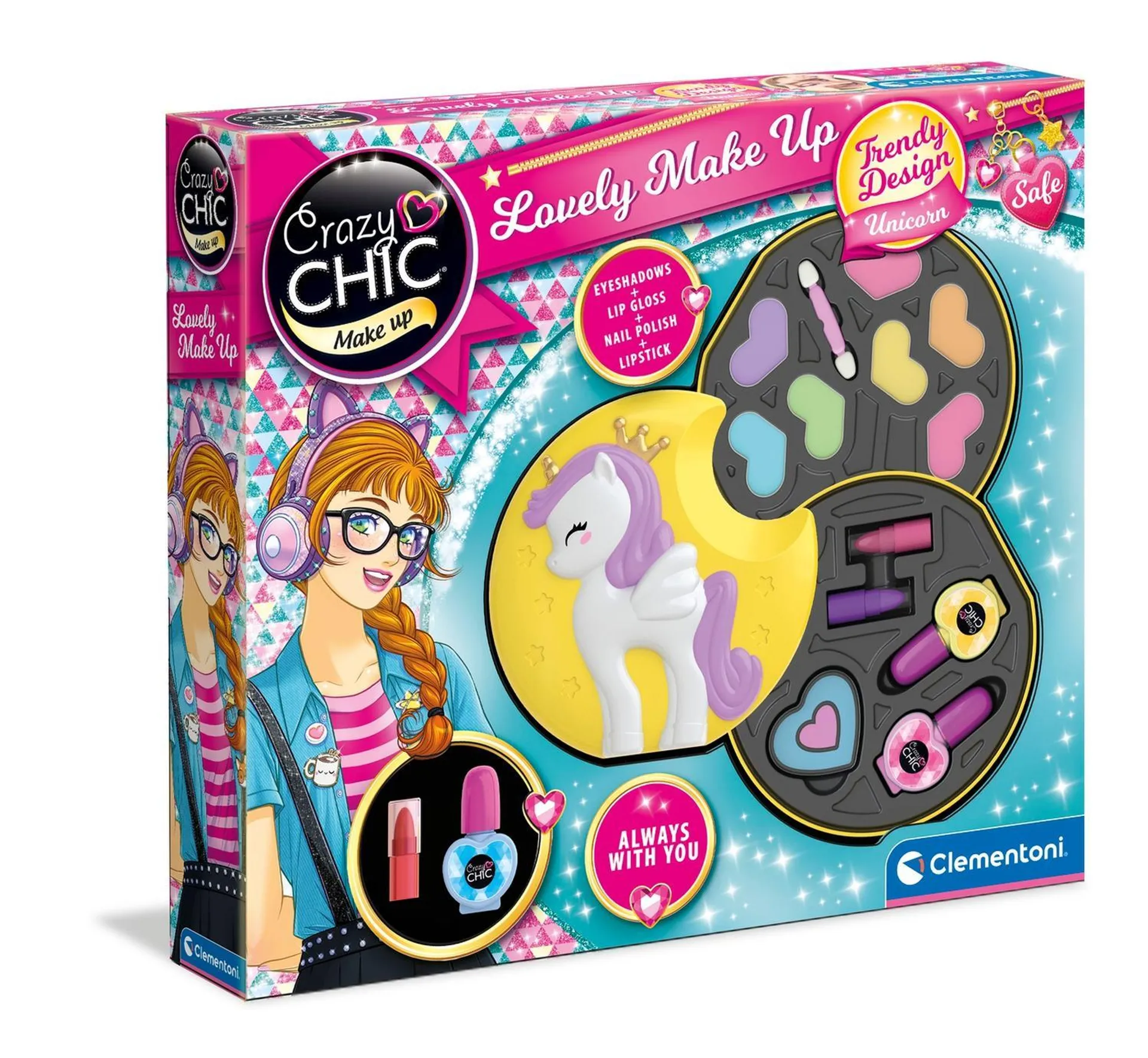 Maquillaje Encantador Cofre De Unicornio Crazy Chick -Clementoni