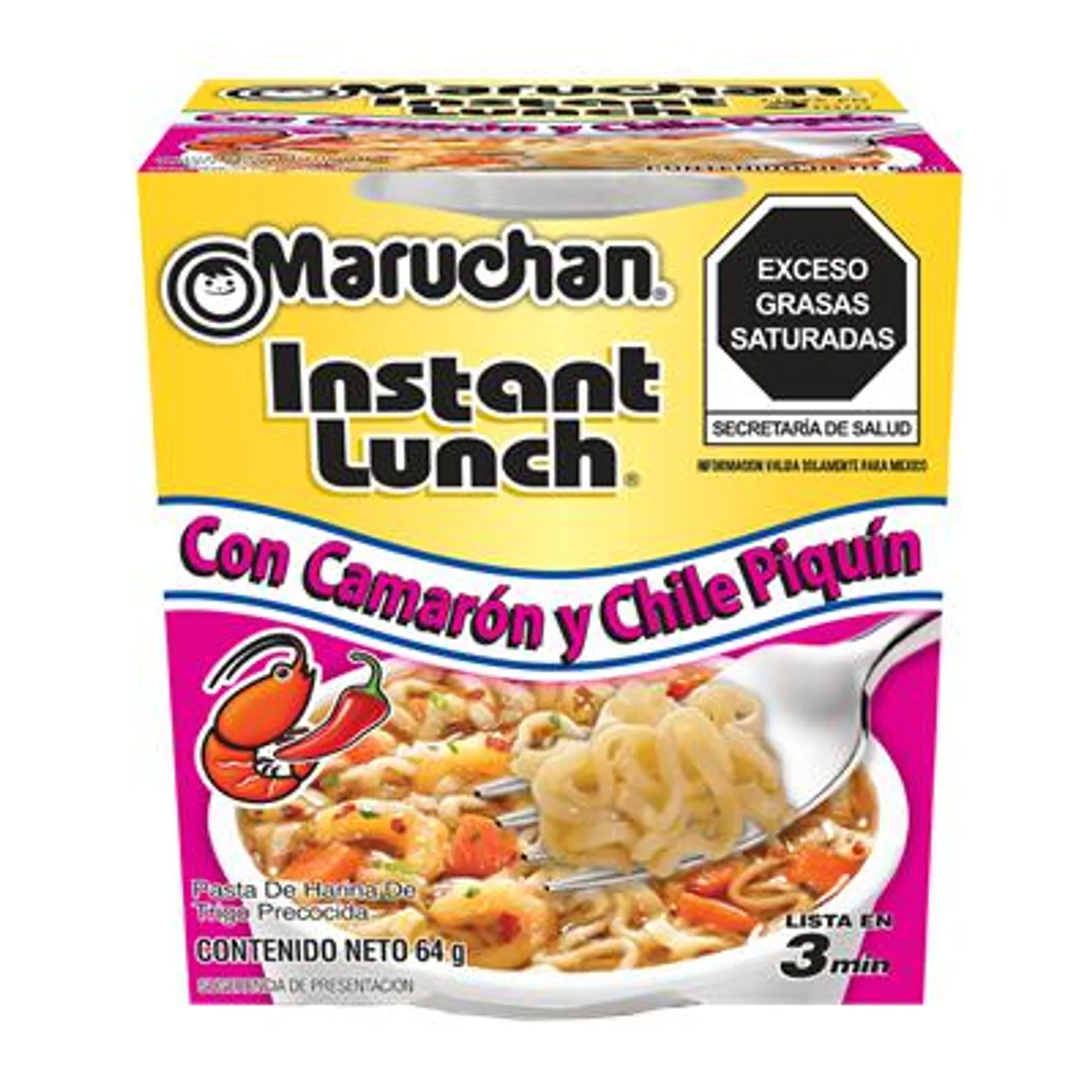 SOPA INSTANTANEA CAMARON CHILE PIQUIN MARUCHAN 64 GRAMOS