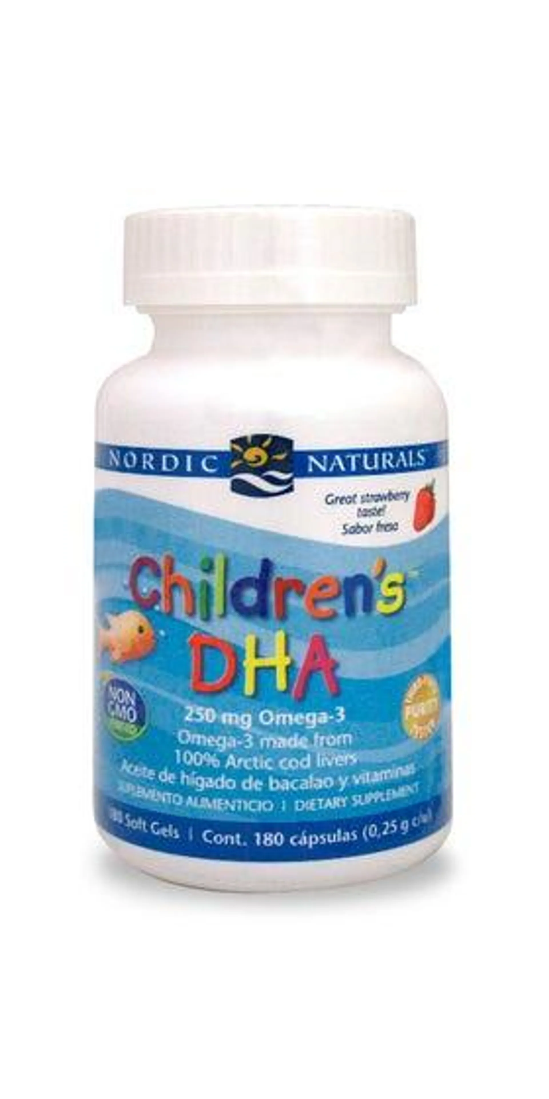 Children's DHA Omega 3 para Niños Nordic Naturals Fresa 180 Cápsulas