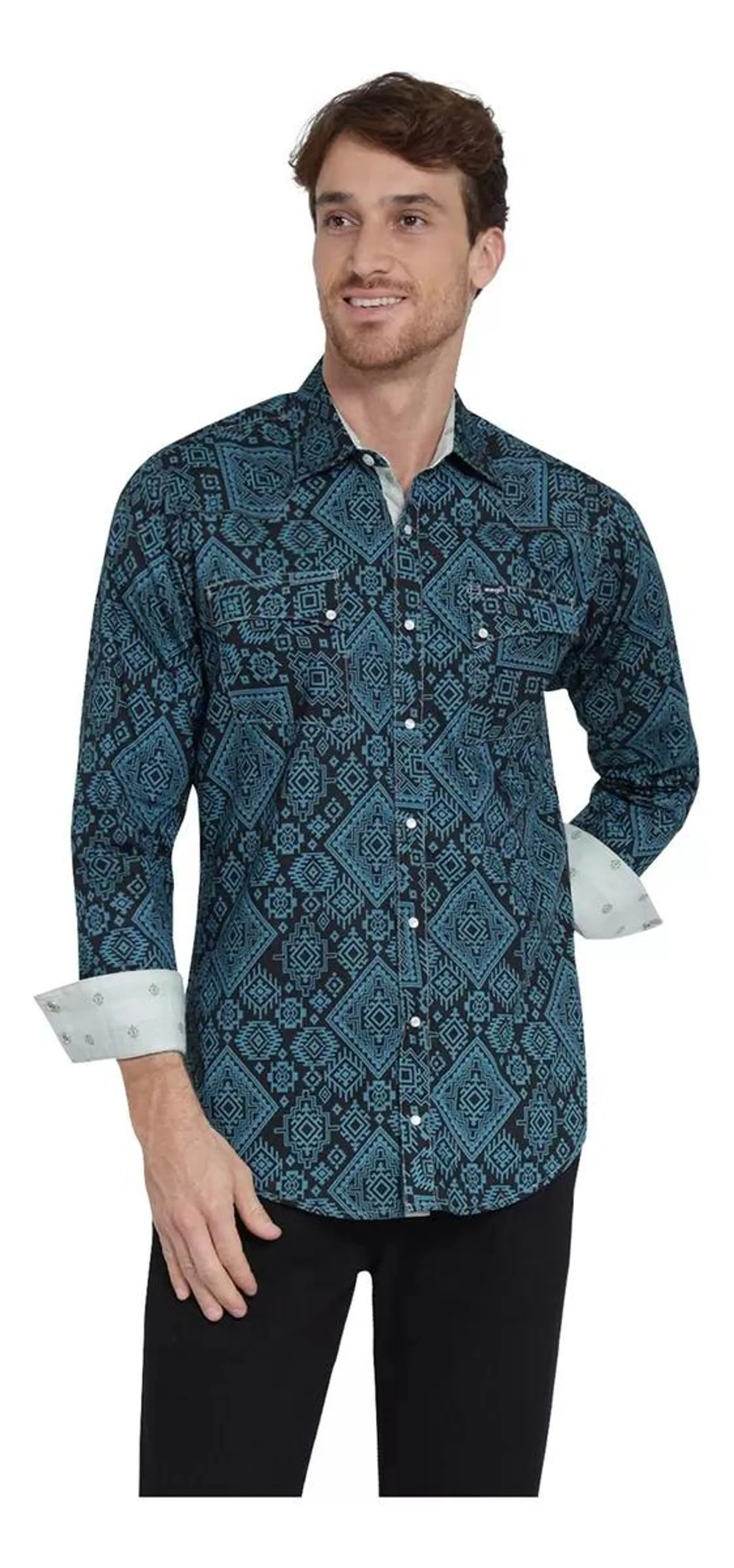 Camisa Vaquera Hombre Wrangler Slim Fit Manga Larga 412