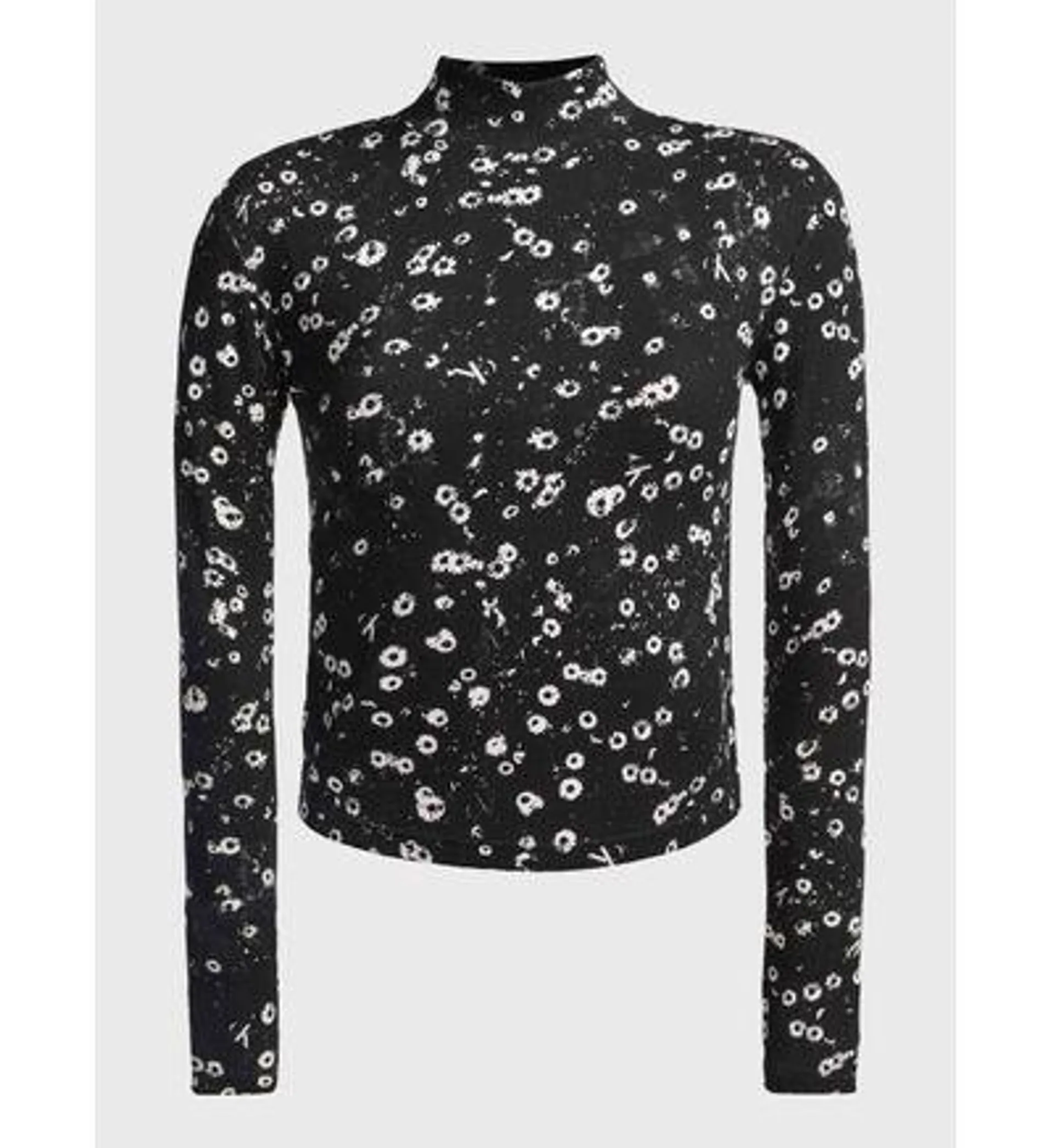 Top Calvin Klein Flores Mujer Negro