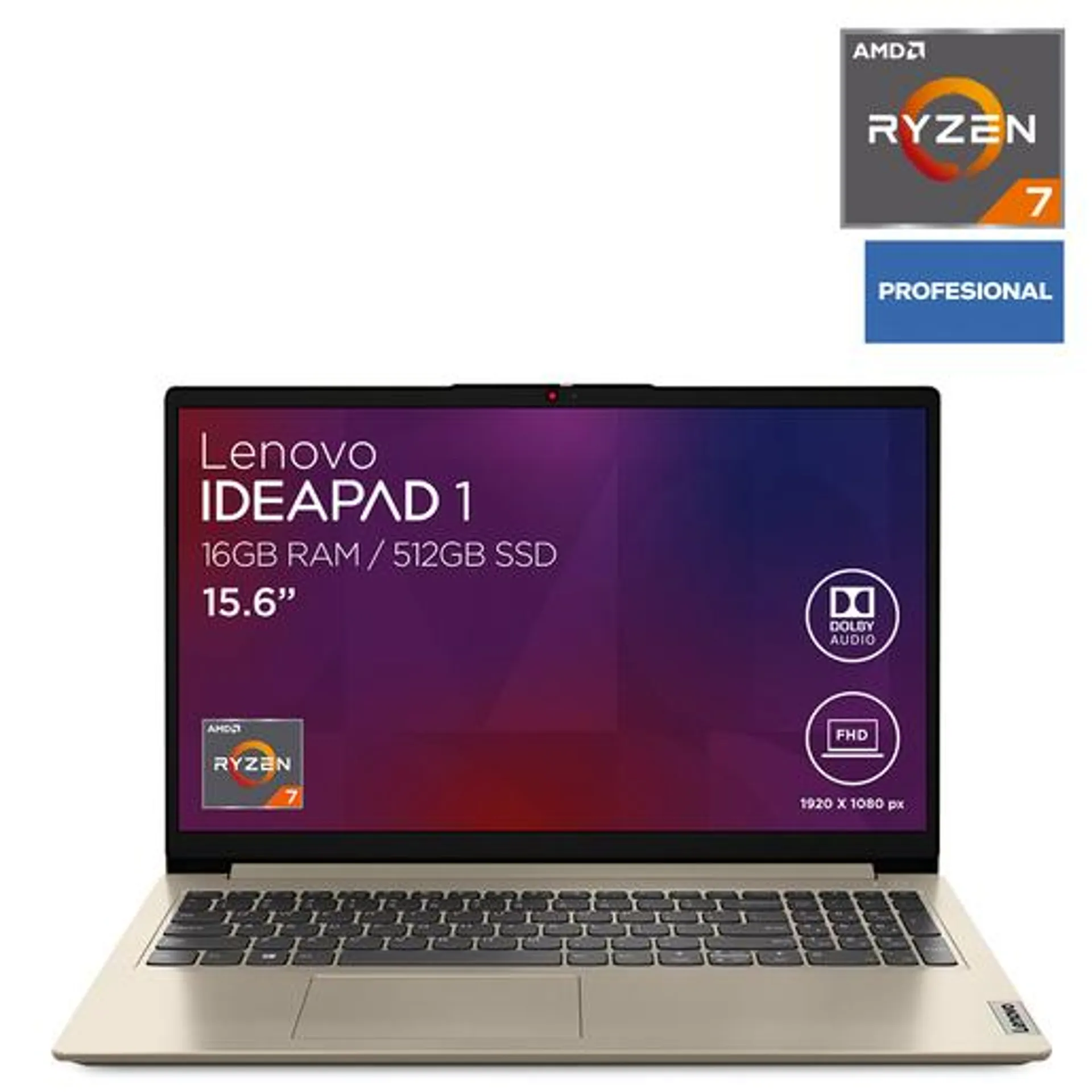 Laptop Lenovo 15ALC7 RYZEN 7 15.6 pulg. 512gb SSD 16gb RAM Beige