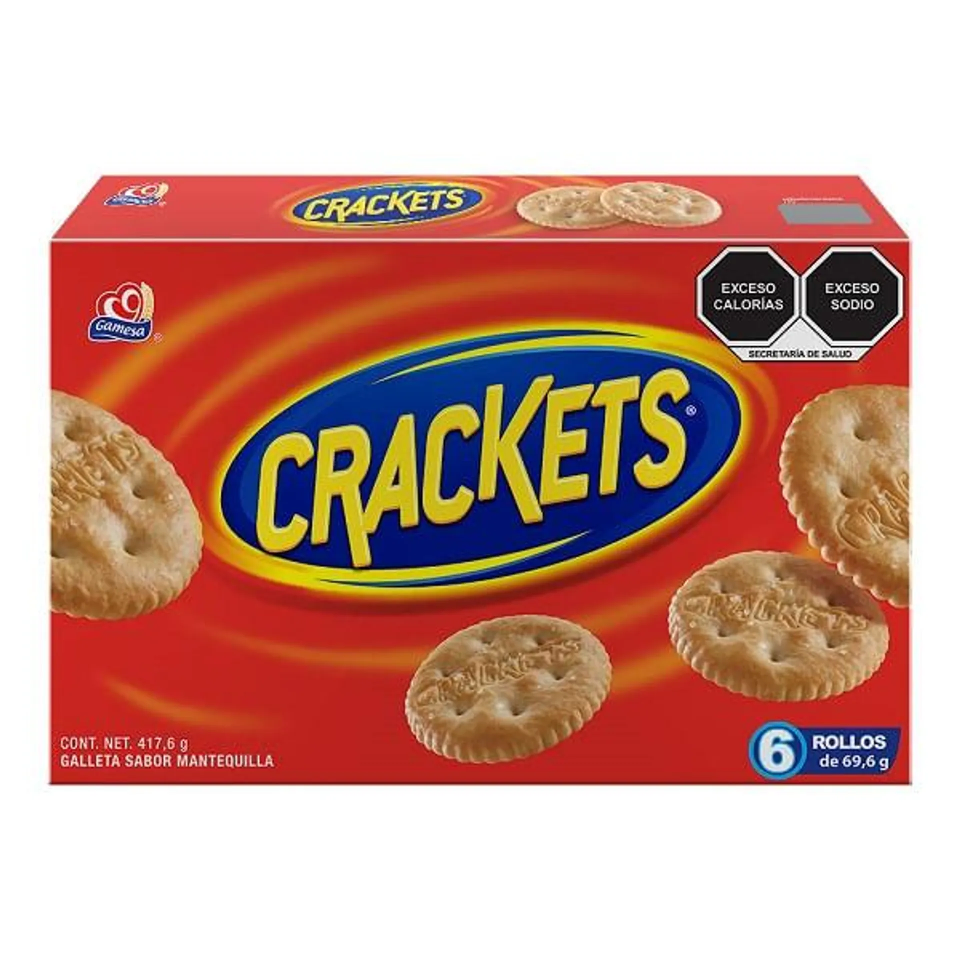 Galletas Gamesa Crackets Mantequilla 6 rollos de 69 g