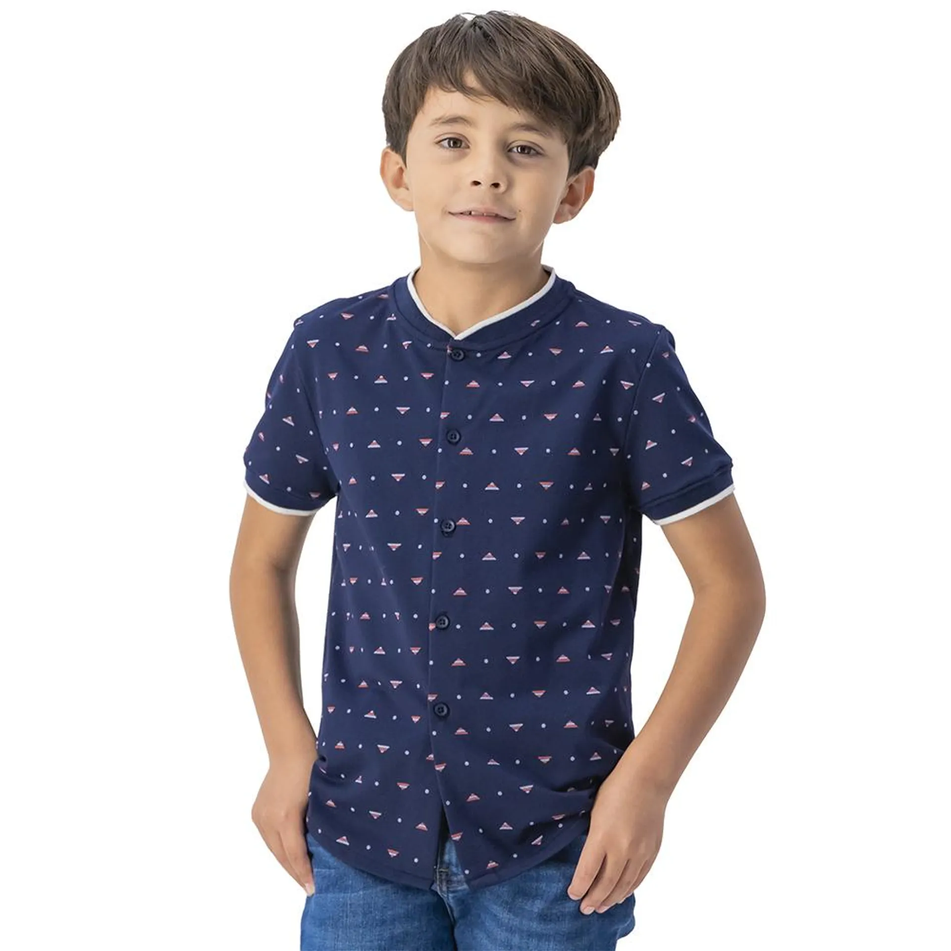 Playera Hummo Niño Con Botones Frontales Al Tono