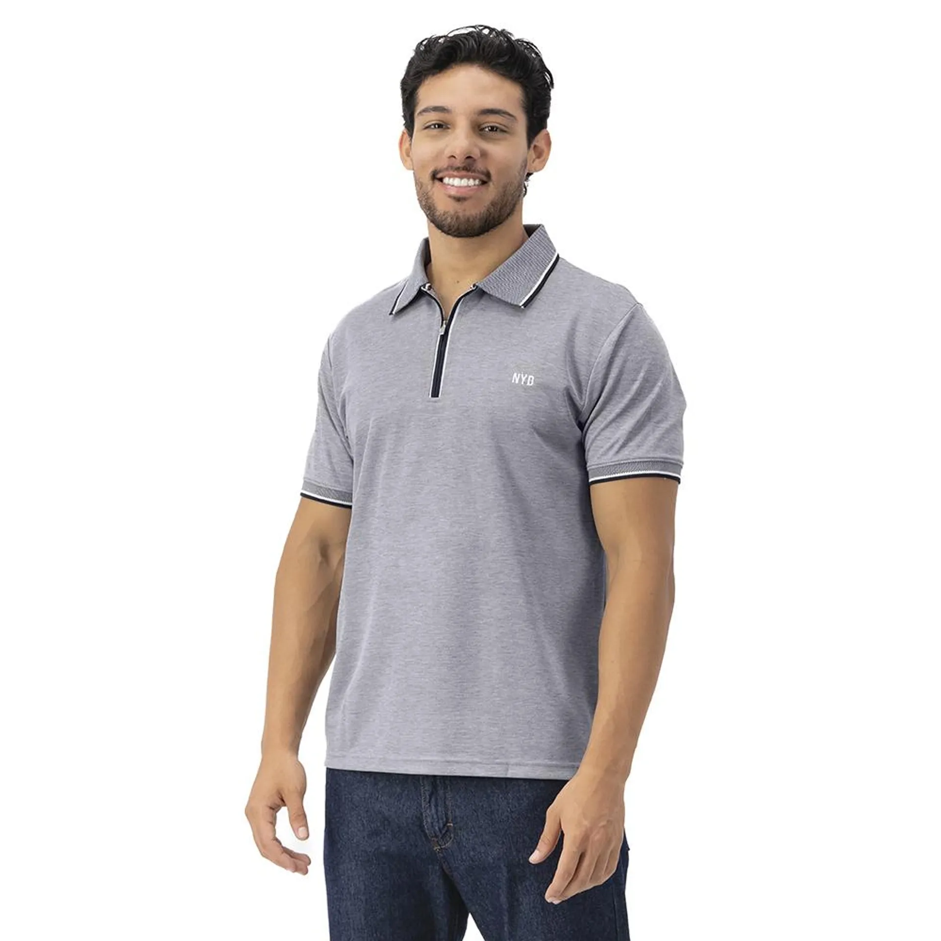 Playera Tipo Polo Hummo Hombre Con Zipper