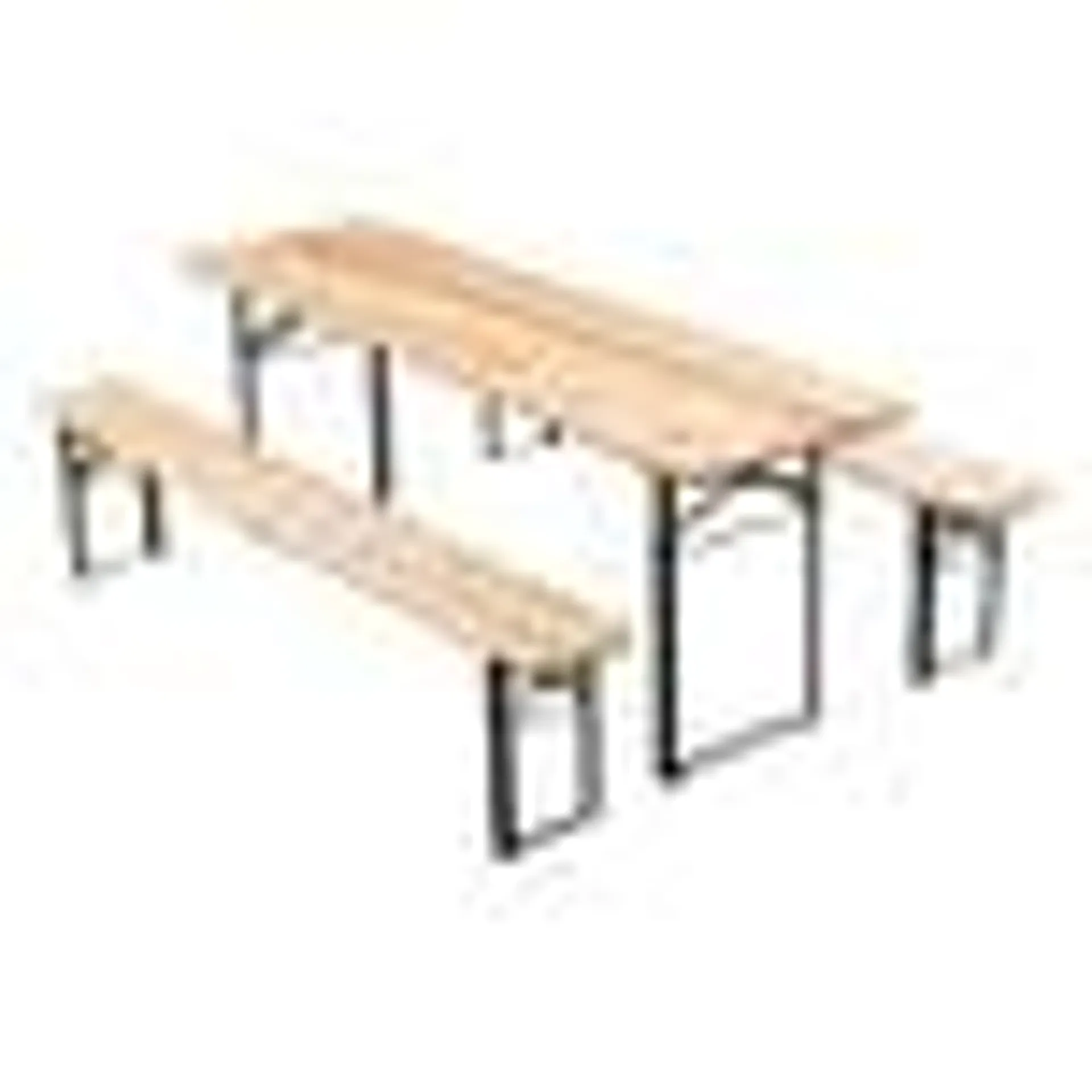 Set Mesa y Bancos Madera para Picnic