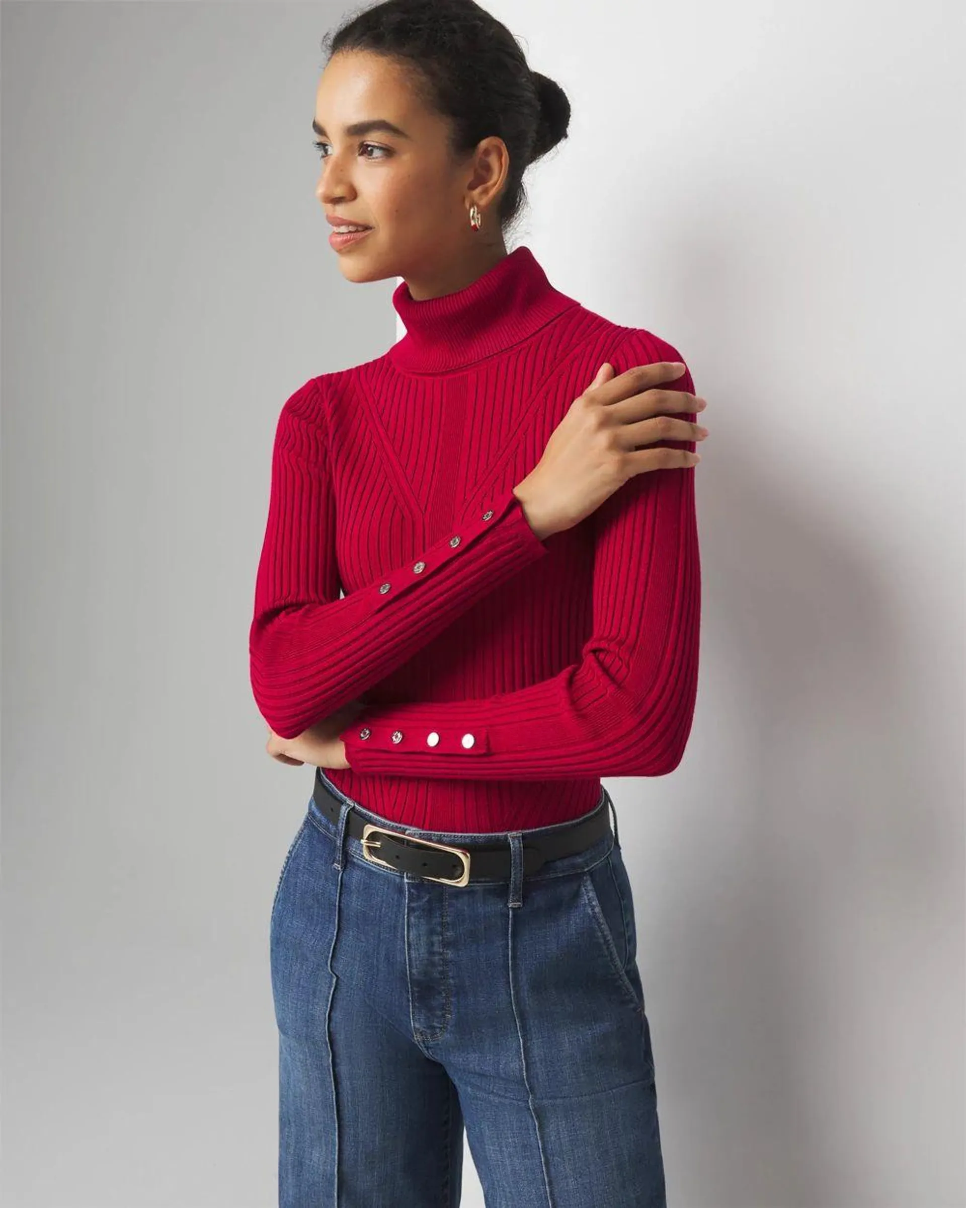 Ribbed Turtleneck Sweater