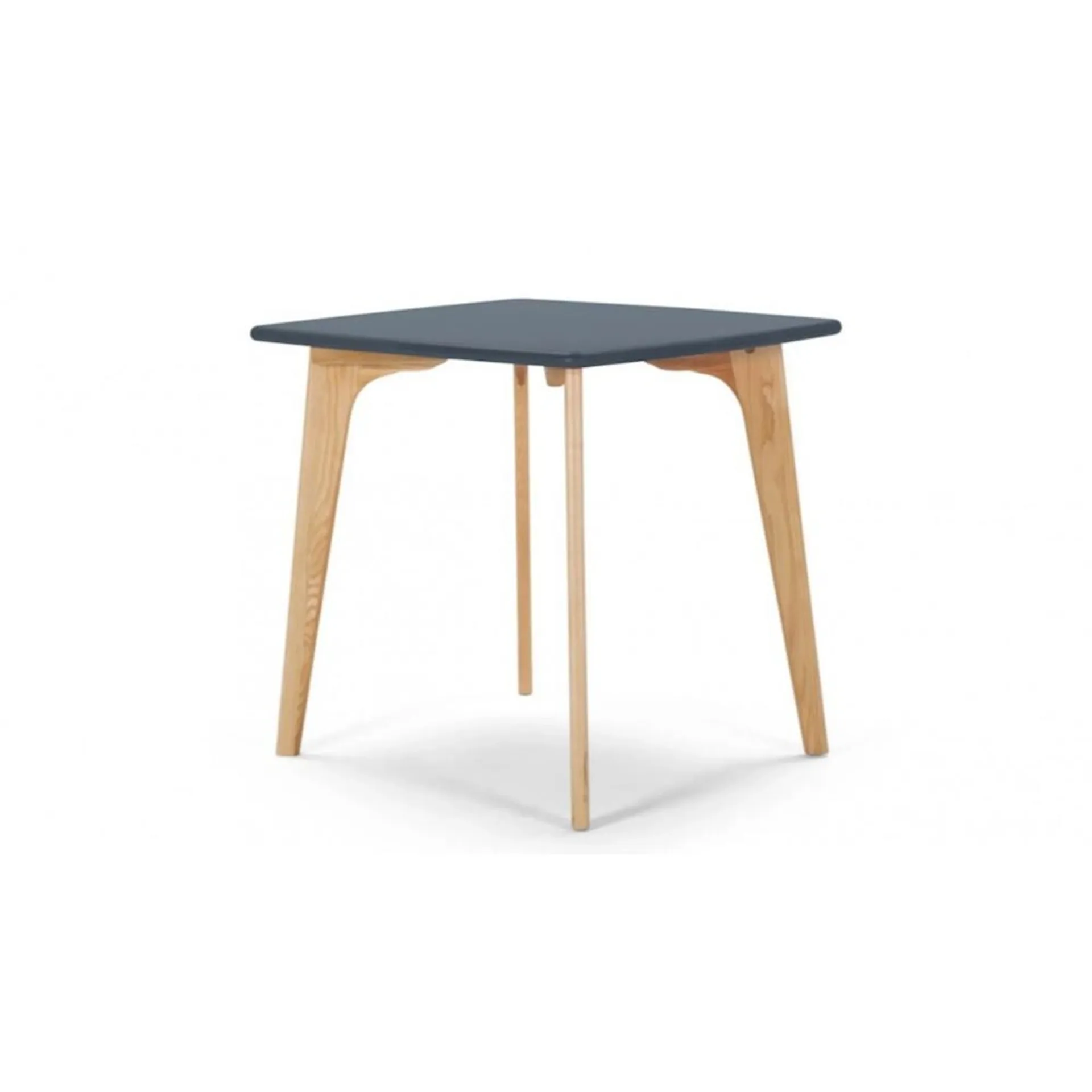 Nolam - Mesa de comedor minimalista madera encino y color gris oscuro