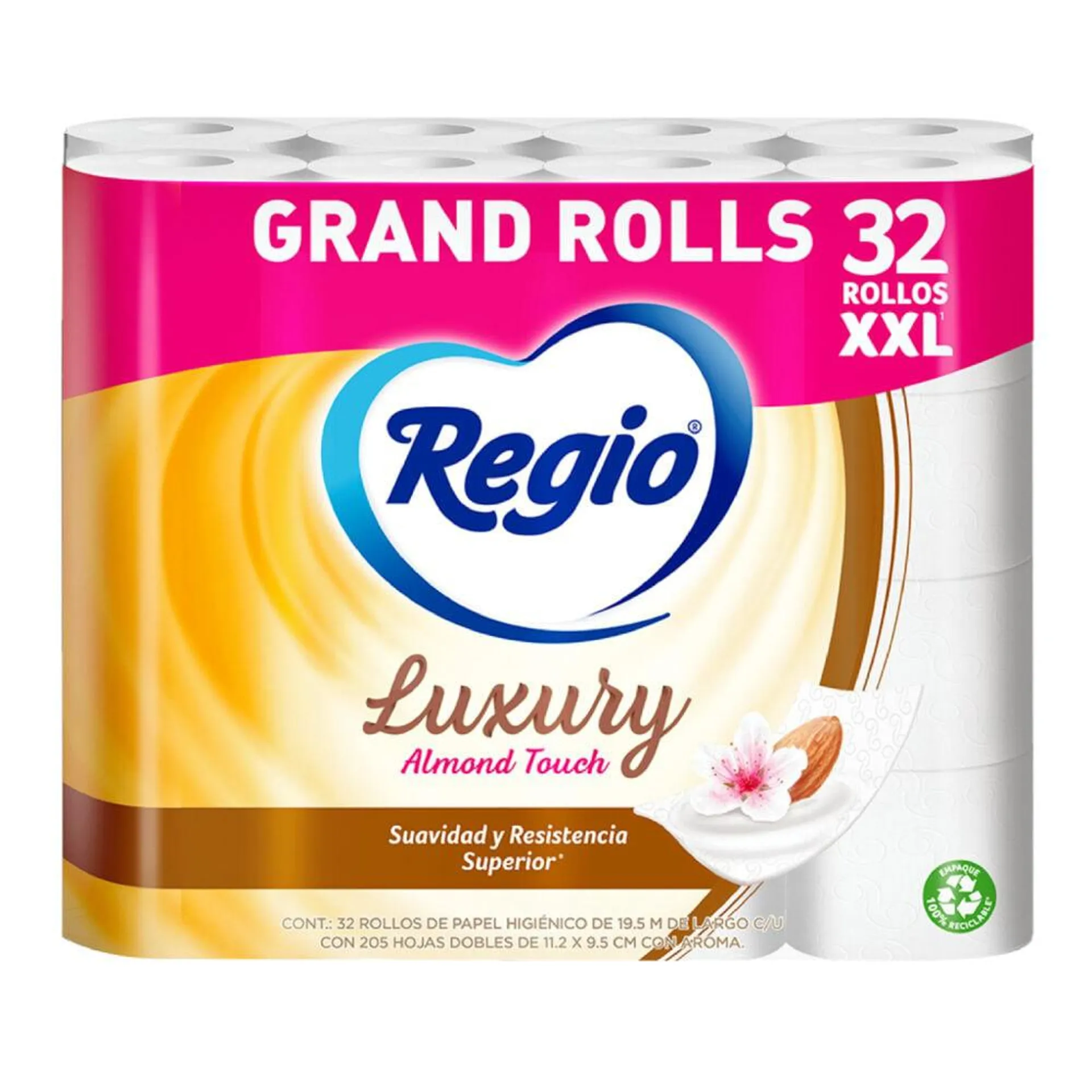 Papel Higiénico Regio Luxury Almond Touch 32 rollos