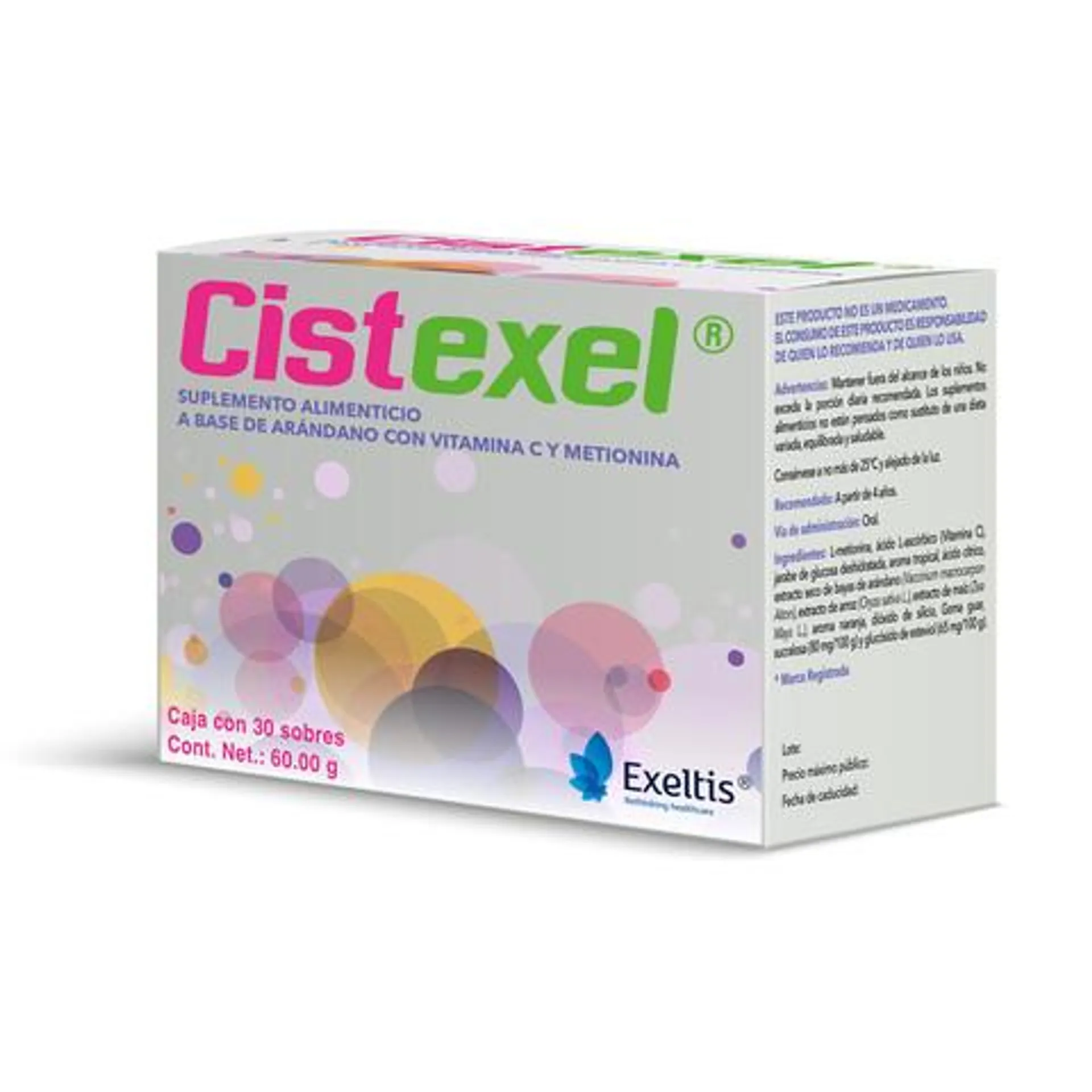 Cistexel Suplemento Álimenticio a Base Árandano con Vitamina C y Metionina