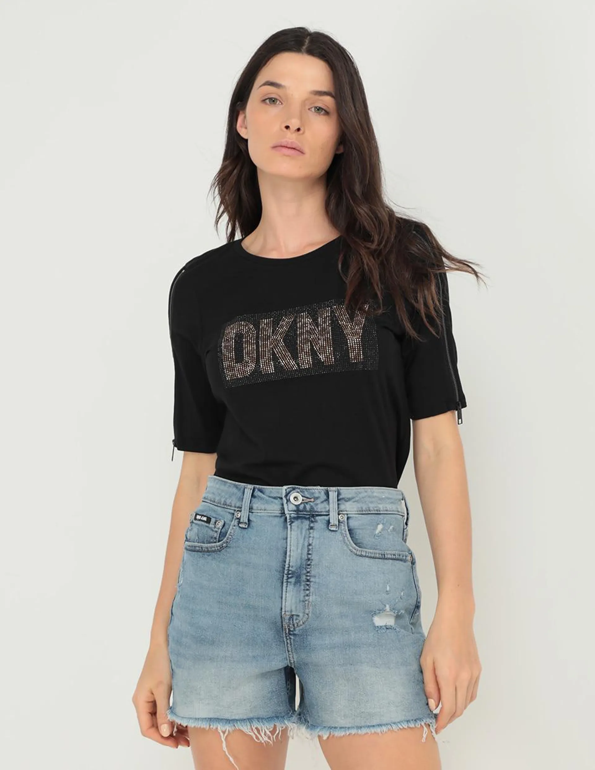 Short DKNY Jeans de mezclilla para mujer