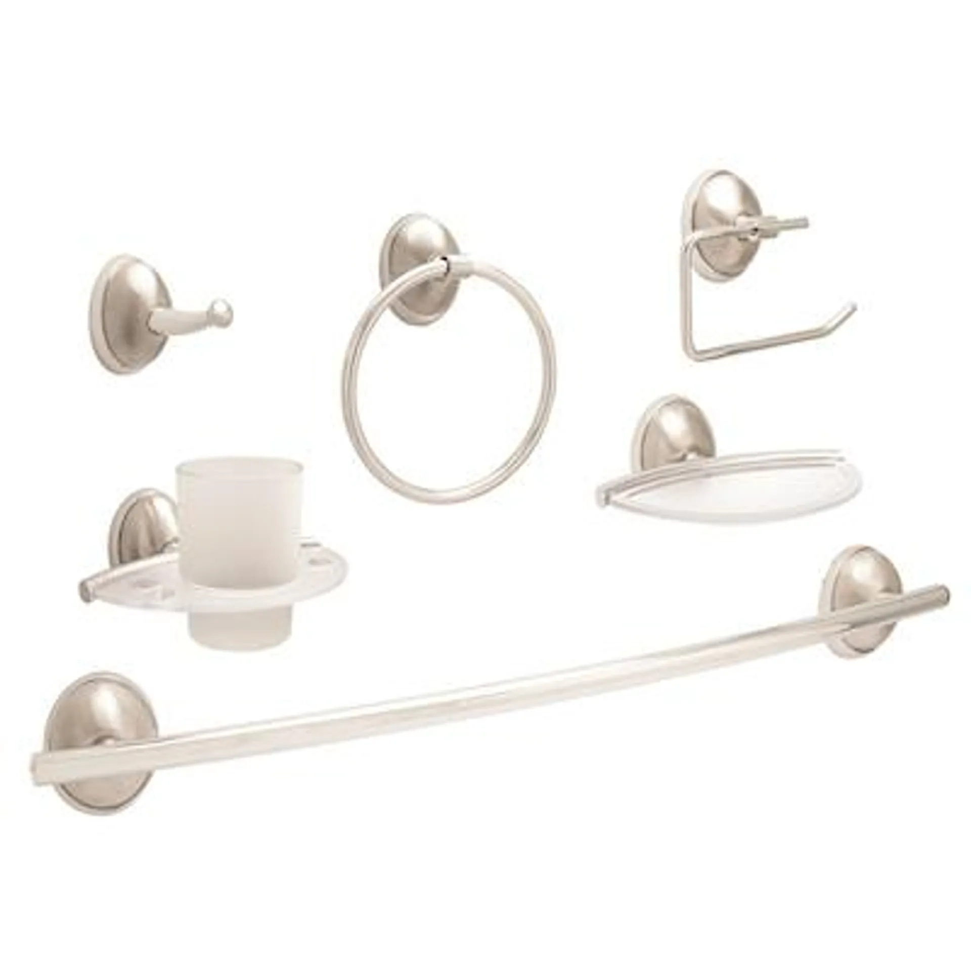 JUEGO DE ACCESORIOS BASEL PARA BAÑO DE ZINC 6 PIEZAS