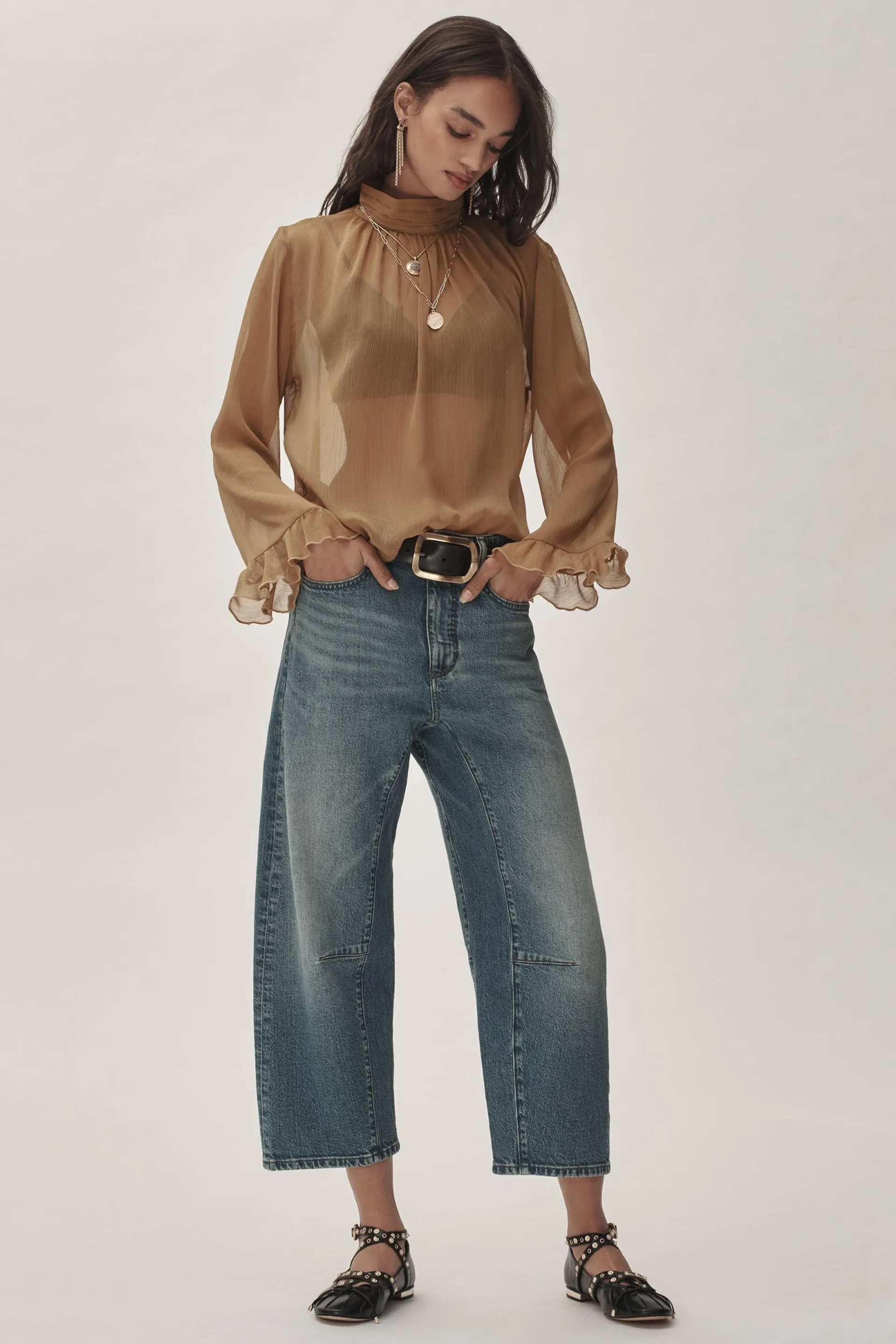 The Millie Low-Slung Barrel Jeans by Pilcro