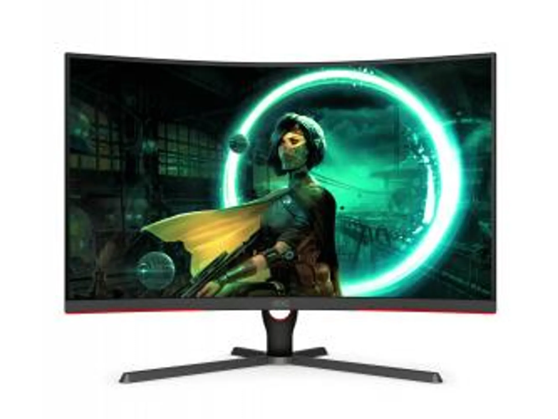 Monitor Gamer Curvo AOC C32G3E LED 31.5", Full HD, FreeSync, 165Hz, HDMI, Negro/Rojo